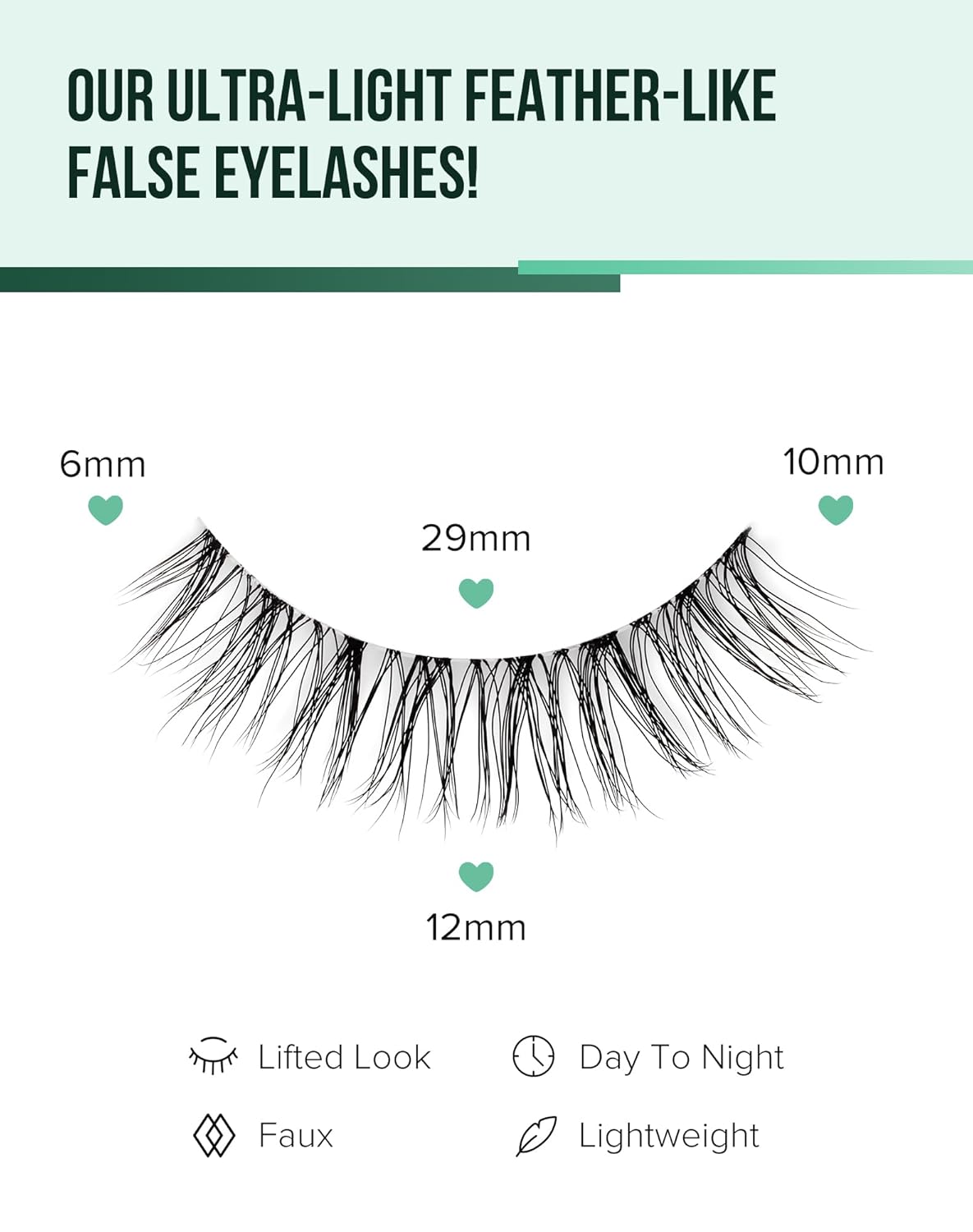 Natural Lashes Cat Eye False Eyelashes Wispy Eye Lashes Wispies Eyelashes C Curl Fake Eyelashes Natural Look Clear Band Lashes