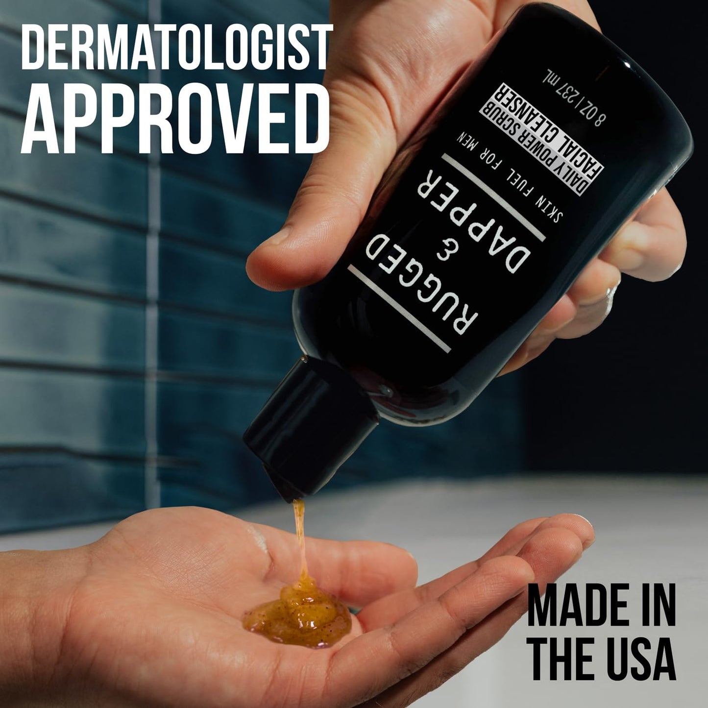 Premium Daily Power Scrub | 8 oz | Exfoliating Mens Face Wash | Deep Cleans + Prevents Breakouts | Face Wash Men's | Natural Ingredients | Made in USA