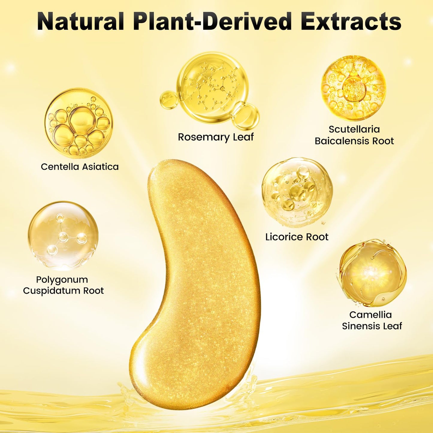 Under Eye Patches (50 Pairs) - 24K Gold Eye Masks Enriched with Abundant Collagen for Dark Circles, Puffy Eyes, Wrinkles - Gifts for Women Skin Care - Vegan & USA Tested