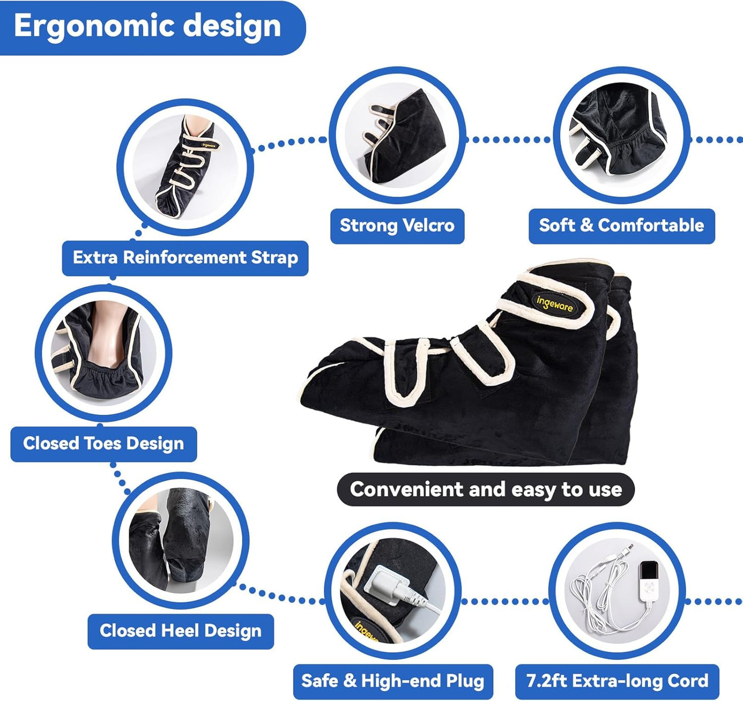 Electric Heating Pad for Women Men, Pain Relief Heated Arthritis Gloves, Heating Mittens with 30-90min Timer, 86-158℉ Adjustable Temperature Shut Off (New Version for feet)