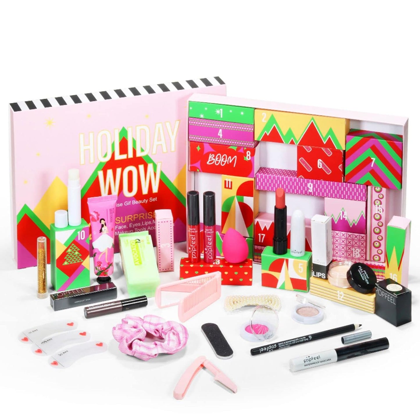 All-in-one Holiday Make up Gift Set | Makeup Kit for Women Full Kit Essential Starter Bundle Include Eyeshadow Palette Lipstick Blush Foundation Concealer Face Powder Mascara Lipgloss Brush