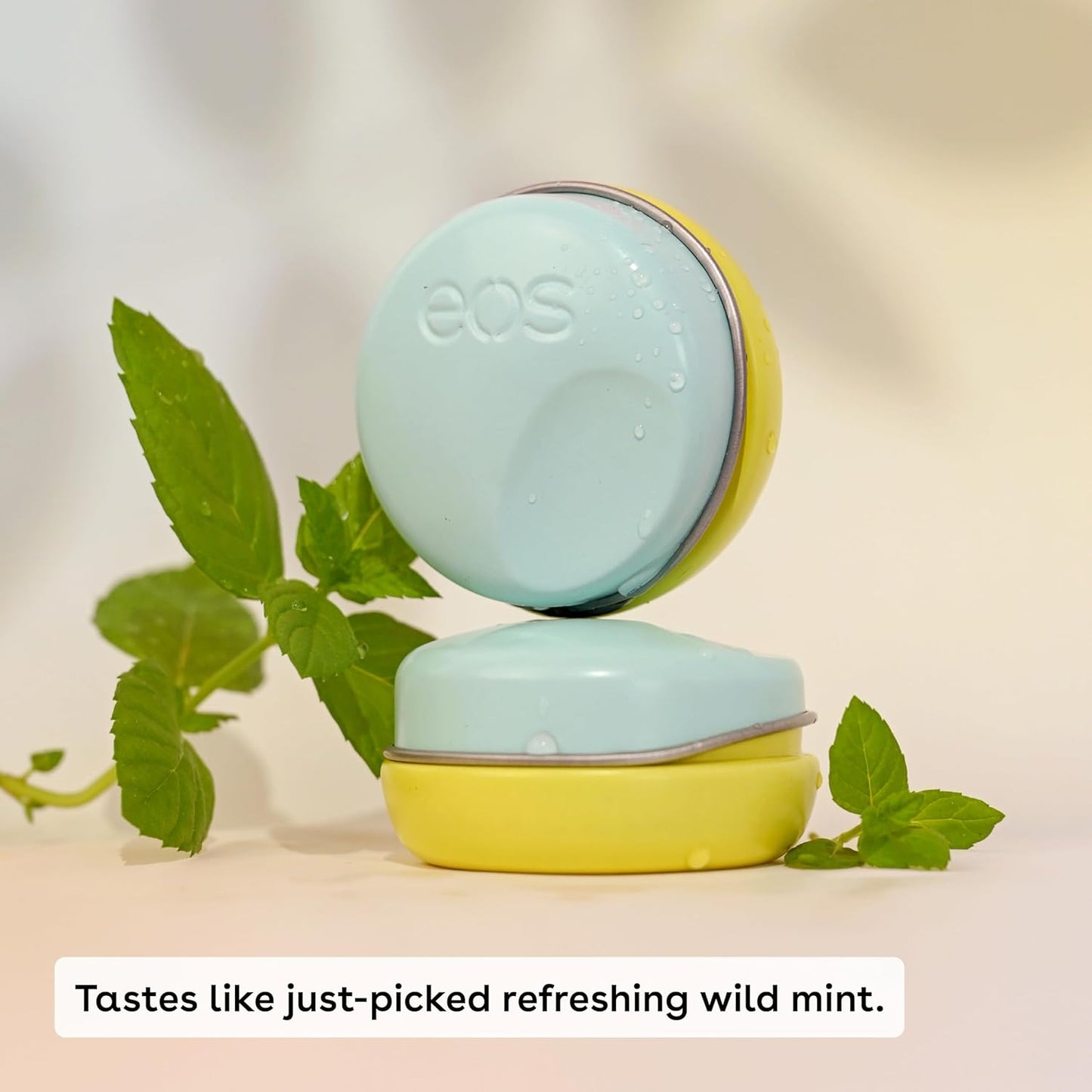 eos Plant-Based Vegan Lip Salve - Sweet Mint, 100% Natural Formula, Cocoa Butter Lip Balm with Upcycled Olive Squalane, Cruelty-Free, 0.42 oz (Pack of 2)