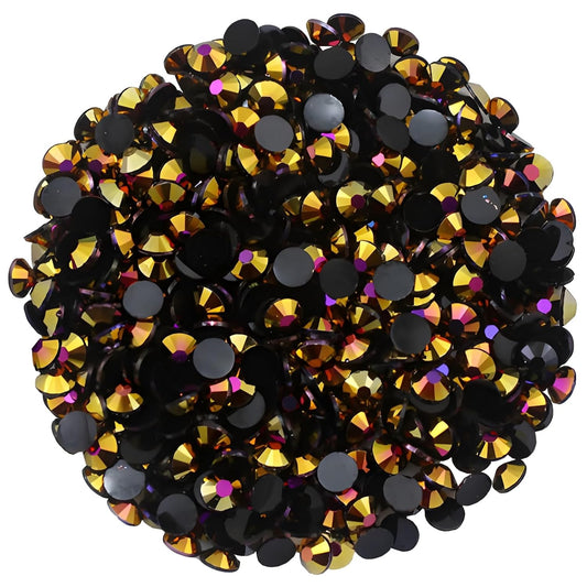 2250 Pcs SS16 4mm AB Flatback Rhinestones for Nails Art Crafts Glitter Round Shine Gems Crystals DIY Clothes Shoes （Black-Bottom RoseRed AB）