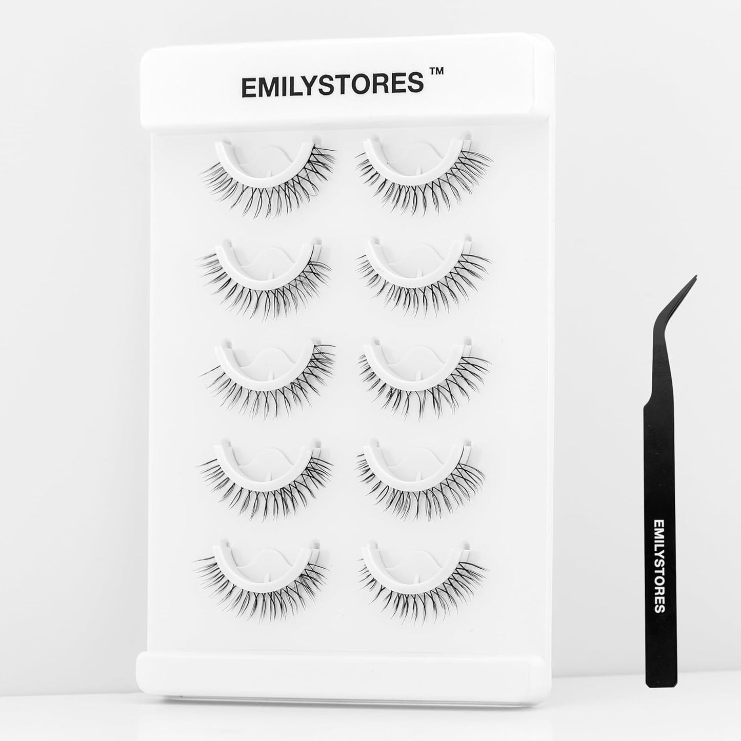 False Eyelashes, 5 Pairs Wispy Light Pre-Glued Self Adhesive Lashes with Applicator (DLP02)