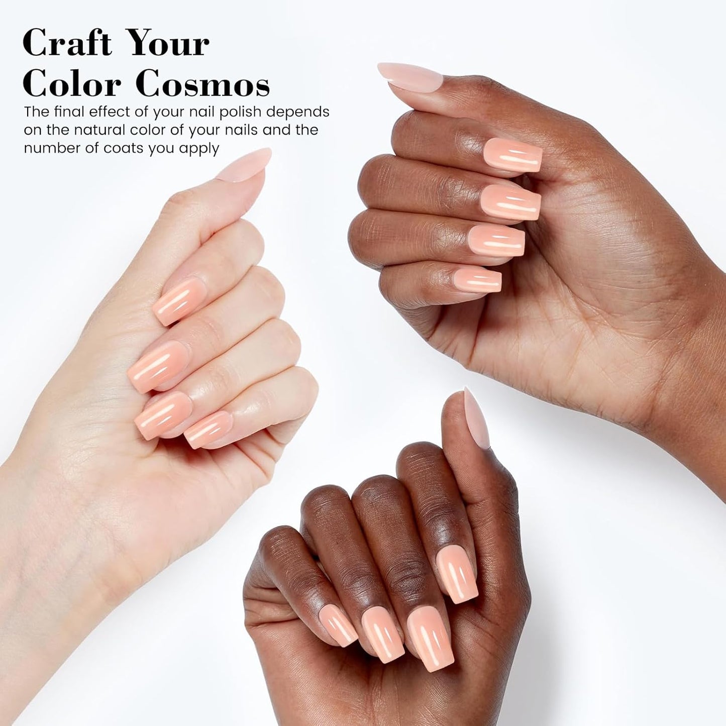 HEMA and TPO Free Light Nude Pink Gel Nail Polish - 18 ML Jelly Sheer Pink Orange Nail Polish Gel, Long Lasting Neutral Clear Blushed Apricot Color Soak Off Cured for Home Nail Art Salon DIY