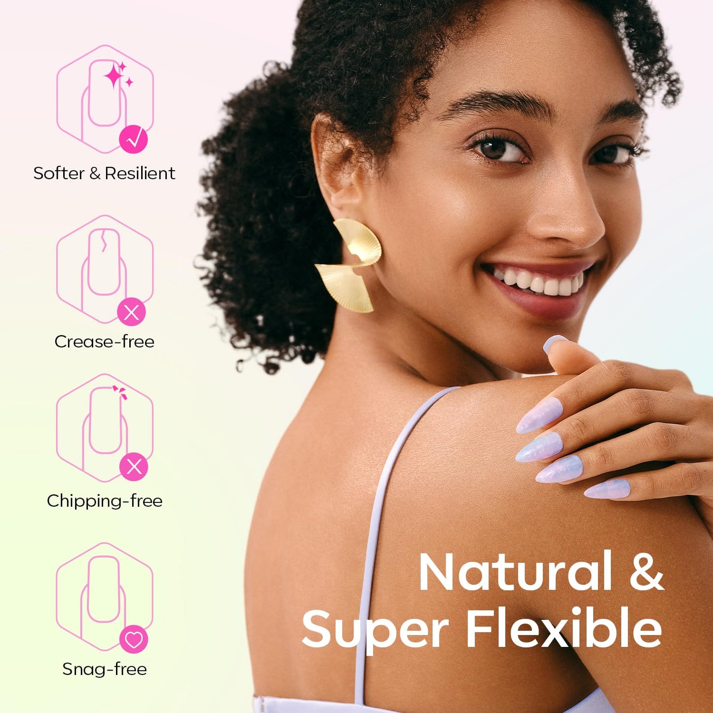 Modelones Pointed Almond Fake Nail Tips - 510Pcs Medium Gel Tips Pre-shaped Half Matte Full Cover Clear Acrylic Gel Kit False Press on Nails for Extension DIY Salon 15Sizes