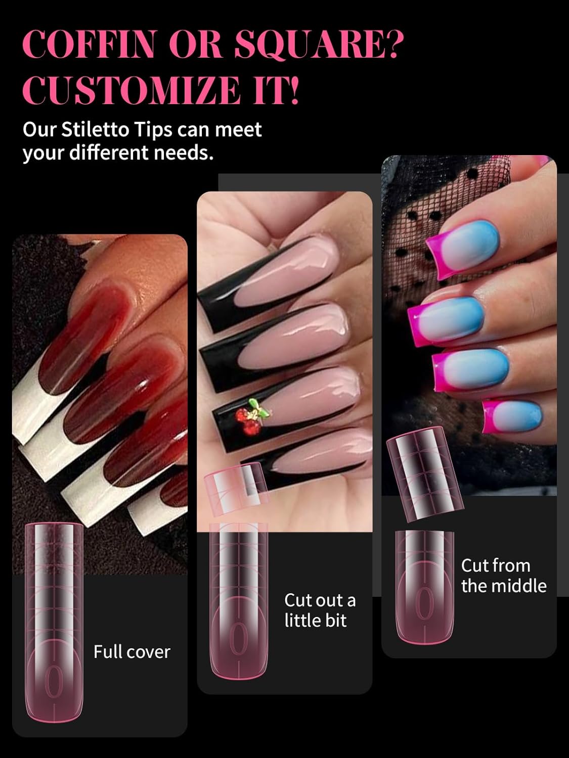 EBANKU Dual Nail Forms for Poly Extension Gel, Reusable Nail Molds 15 Sizes Nail Extension Forms for Builder Gel Manicure Design Salon DIY, 140 Pieces, 14 Sizes