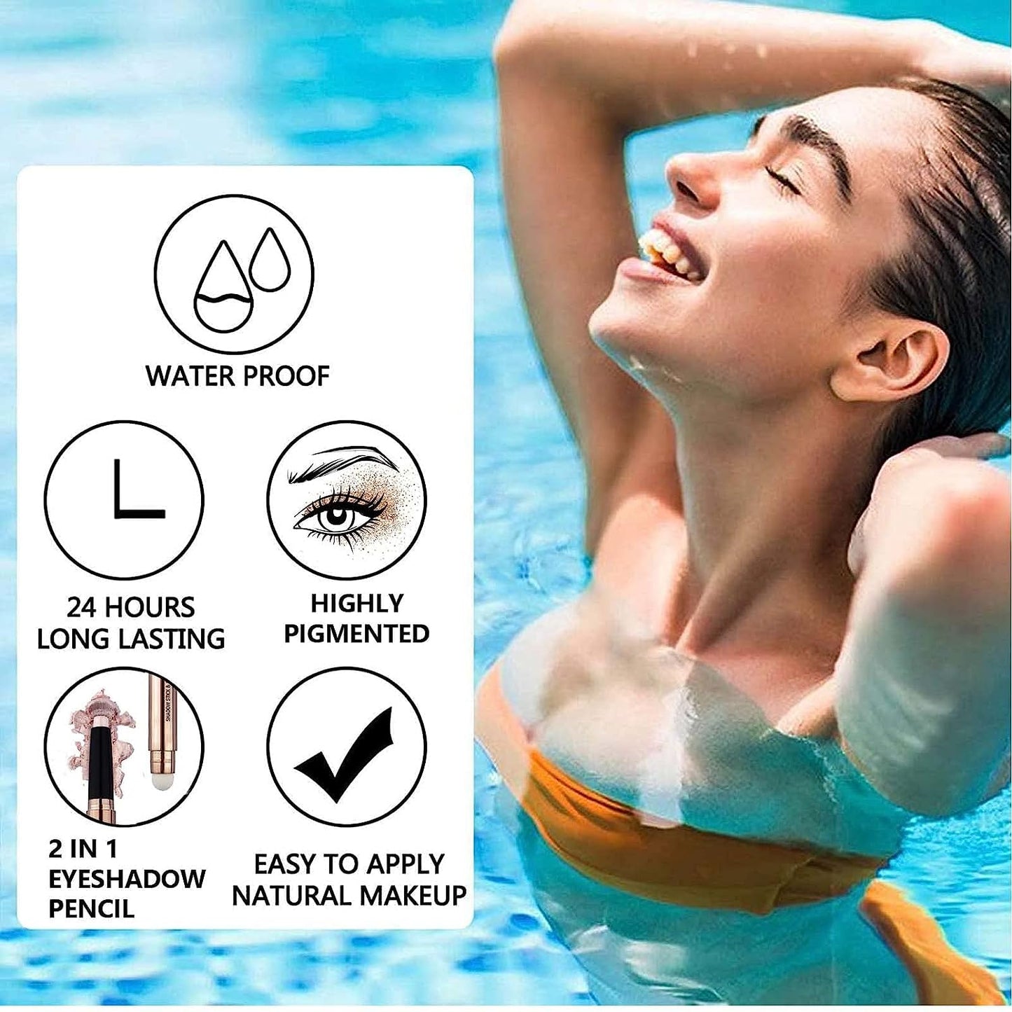 Pink Eyeshadow Stick And Sponge Makeup Brush Cream Shimmer Smooth Shadow Pencil Eyeliner Long Lasting Waterproof Eye Shadow Highlighter Stick Hypoallergenic Multi-Dimensional Eyes Look ( # 13)