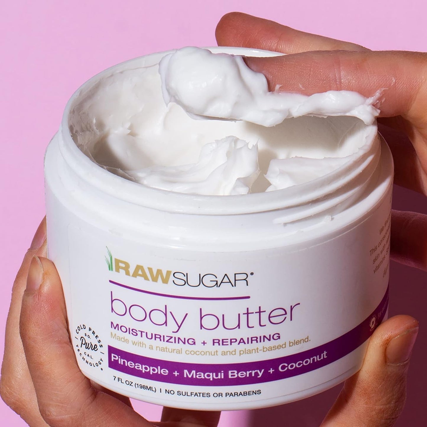 Raw Sugar Pineapple + Maqui Berry + Coconut Hand Soap, Body Scrub & Body Butter Bundle, Body Care for Dry Skin, Exfoliate and Moisturize, Hand Wash + Body Care - Formulated without Sulates and Paraben