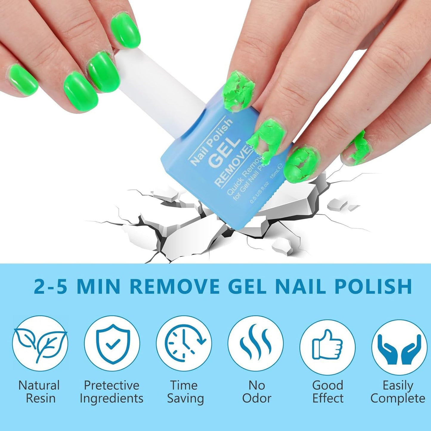 Gel Polish Remover for Nails (3Pack), Nail Polish Remover Tools Quick & Easy Remove Gel Polishs in 3-5 Minutes at Home, Don't Hurt Nails