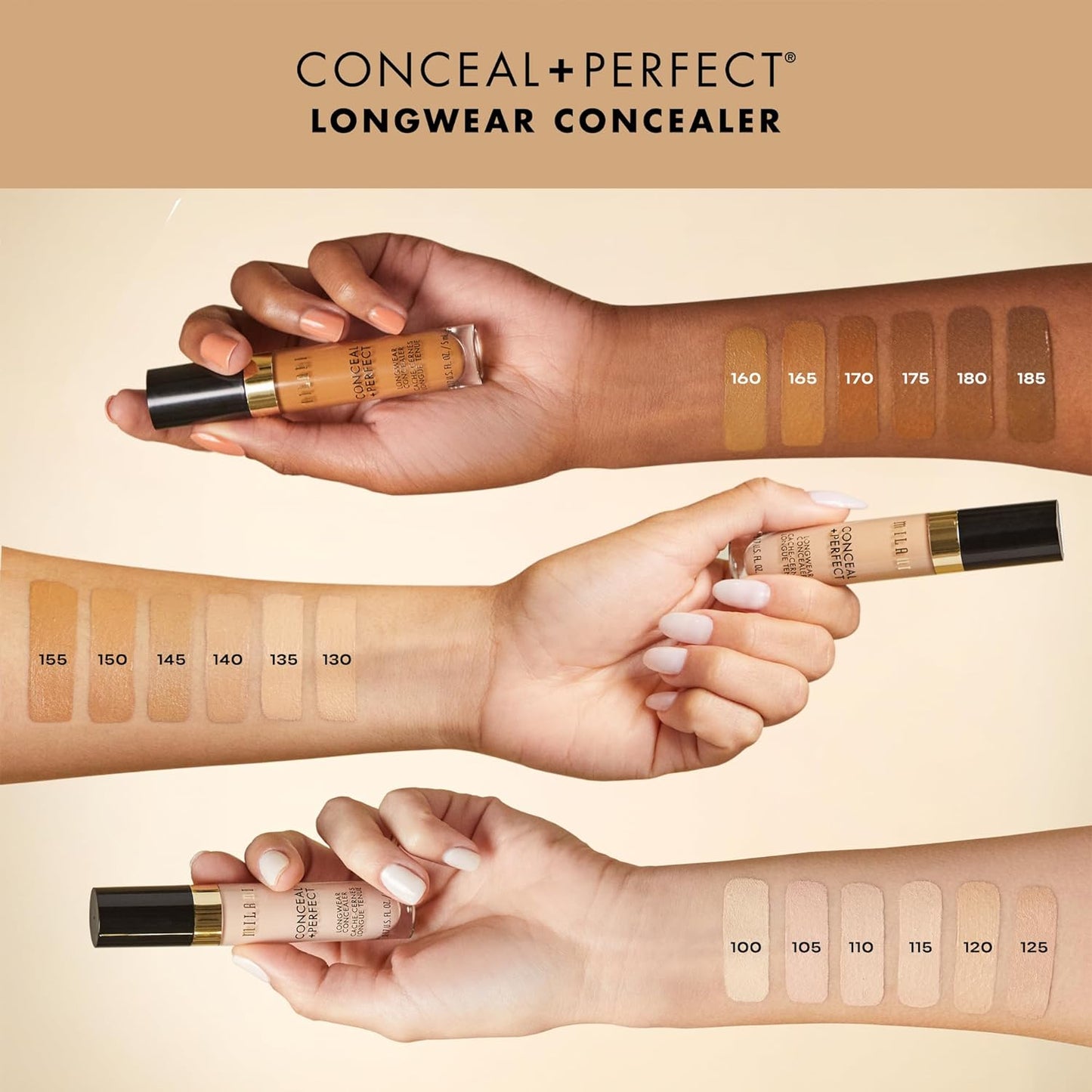 Milani Conceal + Perfect Longwear Concealer - Light Nude (0.17 Fl. Oz.) Vegan, Cruelty-Free Liquid Concealer - Cover Dark Circles, Blemishes & Skin Imperfections for Long-Lasting Wear