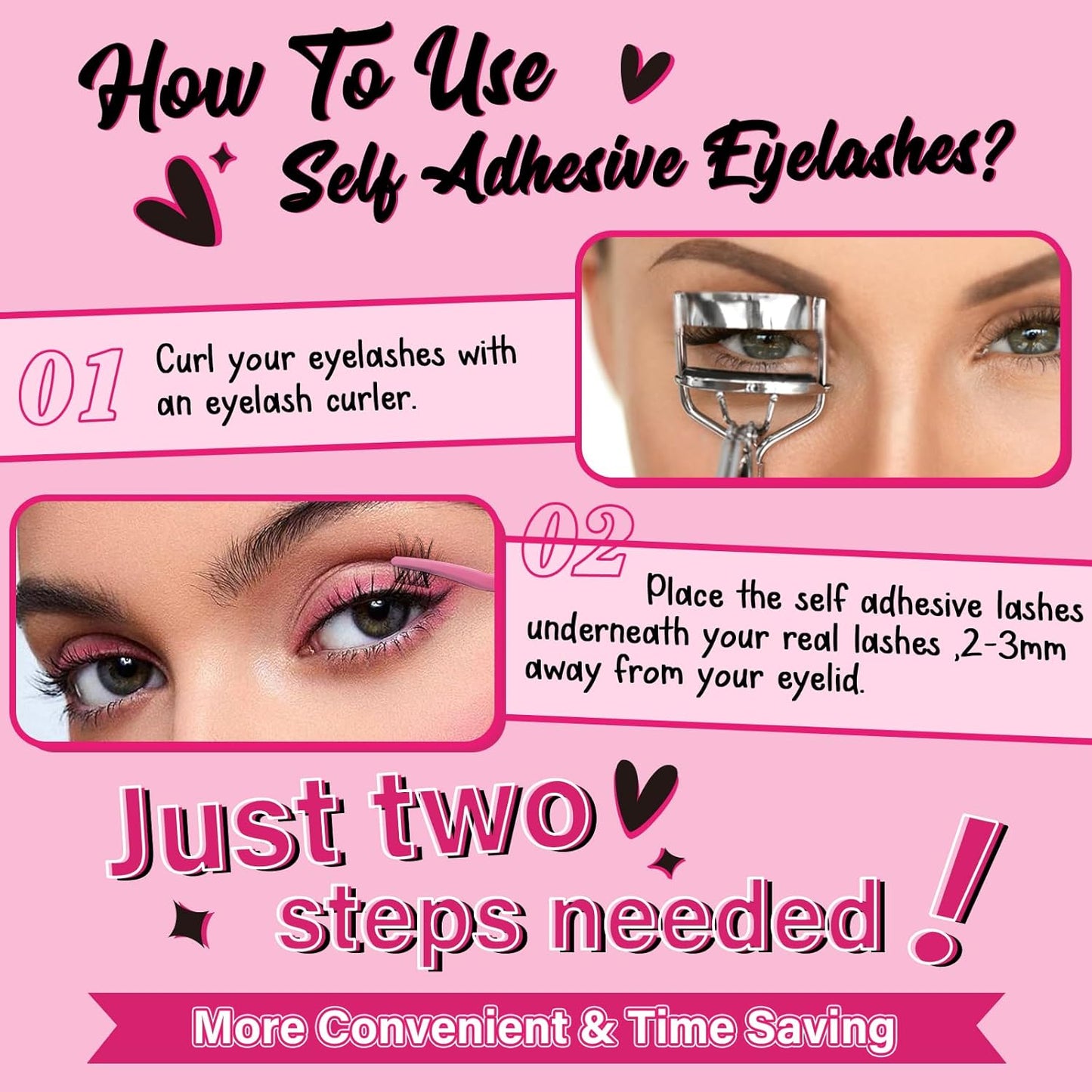 Self Adhesive Eyelashes 48Pcs Lash Clusters Self Stick Lashes Reusable Self-adhesive Lashes No Glue Cluster Lashes Easy for Use(Velvety,D-10-18mix)