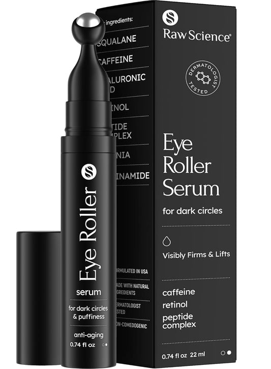 Eye Serum for Puffy Eyes & Dark Circles Treatment, Caffeine, Niacinamide, Hyaluronic Acid, Retinol, Instant Moisturizer instead Eye Cream, Reduces Eye Bags & Puffiness, Skin Care Eye Depuffer, 0.74 OZ