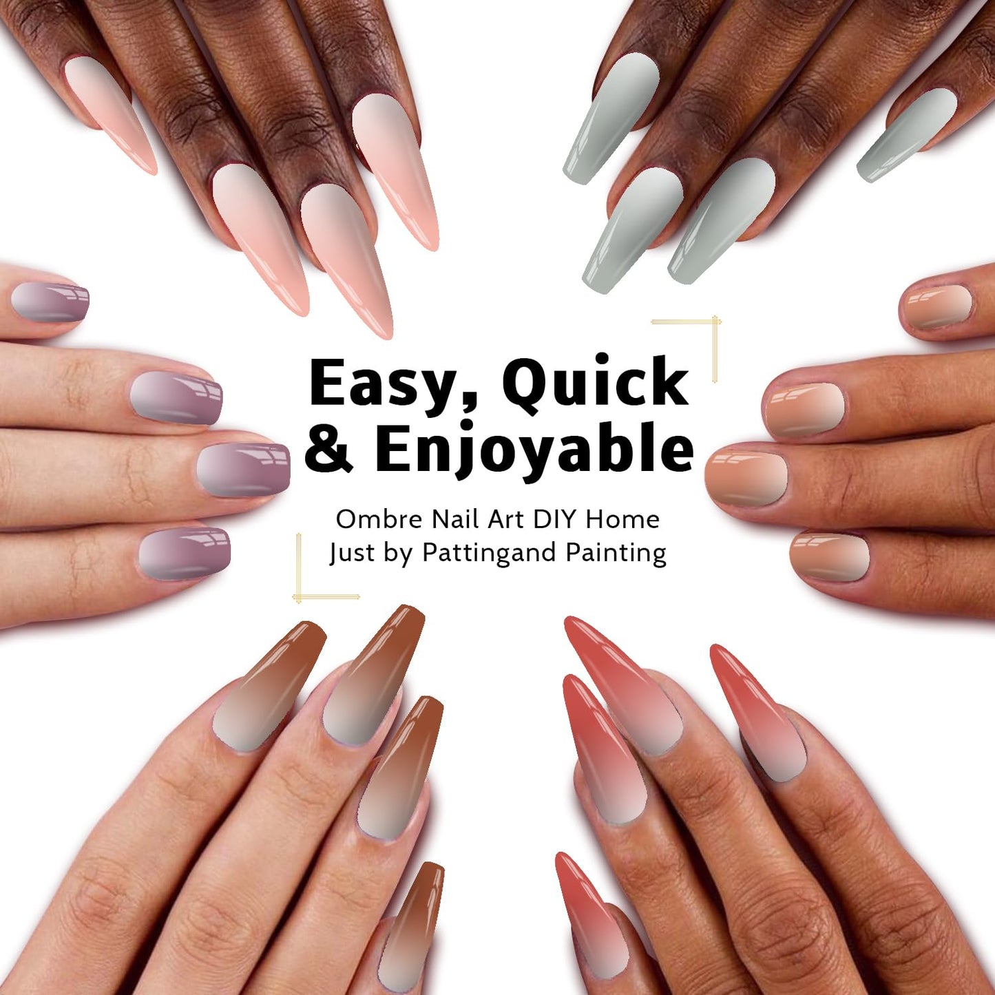 Nail Art Brushes Kit, Multifunctional Nail Brushes for Nail Art Nail Design Brush Gel Nail Brush for Nail Extension Nail Art Liner Brush Dotting Tools for DIY (9 Colors Set G)