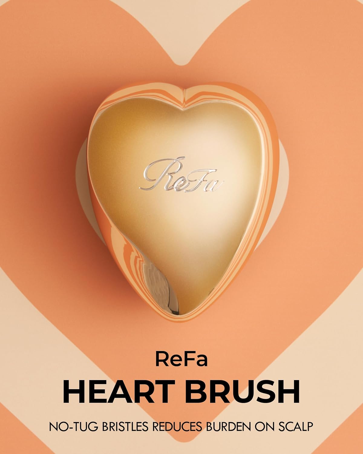 ReFa Heart Brush CHAMPAGNE GOLD | Heart Shaped Hair Brush for Women | No Tangle Hair Brush | Small Hair Brush for Thick Hair | Hair Detangler Hair Brush Travel Hair Brush