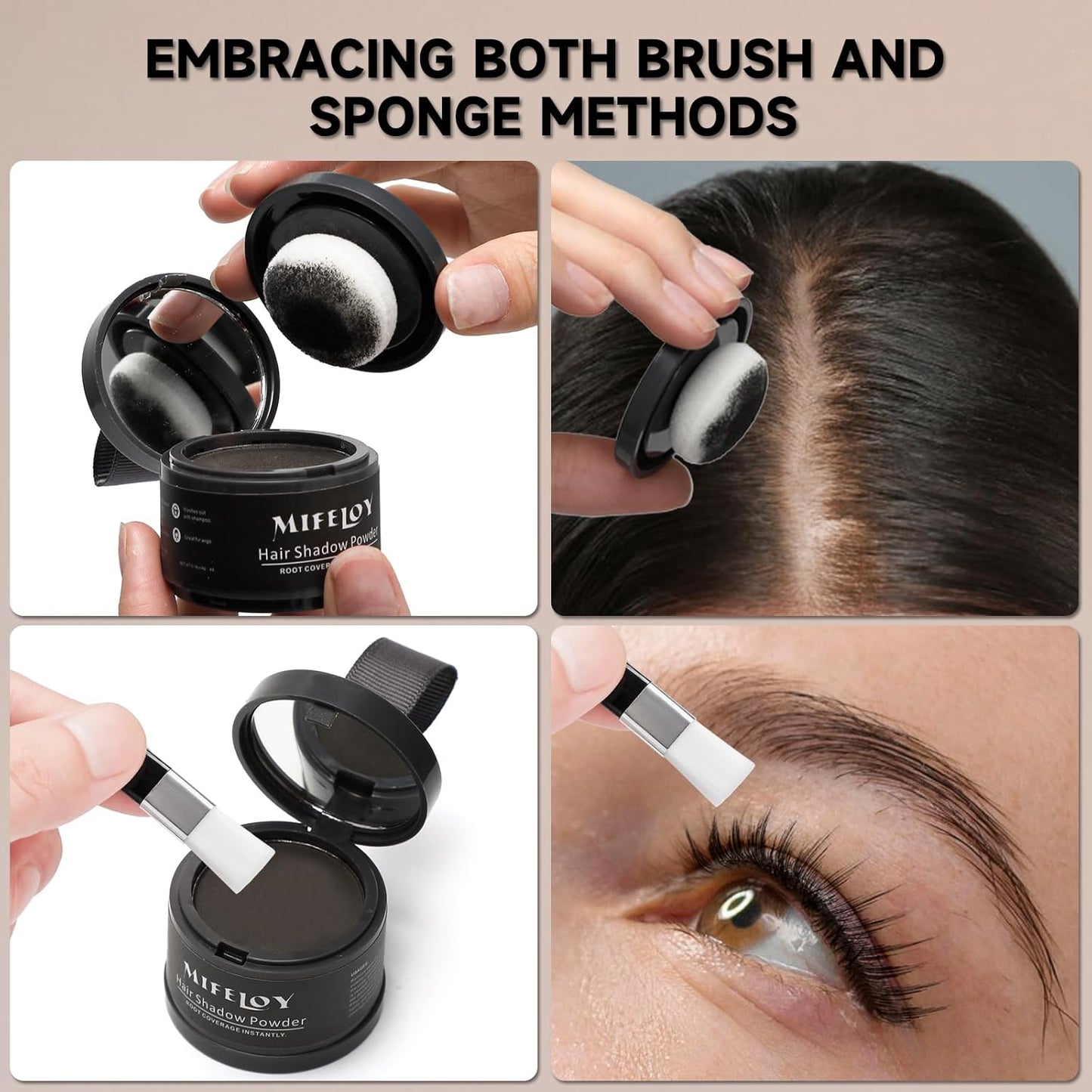 Root Touch Up Powder, Instantly Gray Hair Cover Up, Women Color Root Coverage Shadow Powder for Thinning Grey Hairline, Men Roots Concealer for Hair Loss Beard Line Eyebrow, Auburn