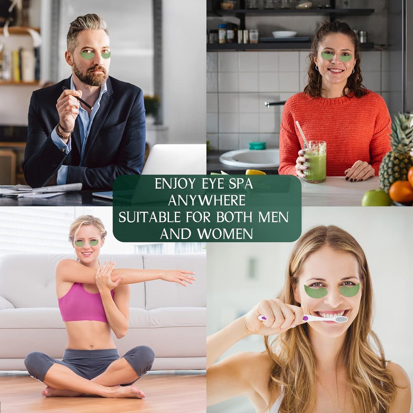 Tiepetly Under Eye Masks, Collagen Eye Mask, Green Tea Eye Patches for Puffy Eyes 60 pcs, Under Eye Patches for Dark Circles and Puffiness, Hydrating Eye Mask Skincare, Eye Gel Pads for Eye