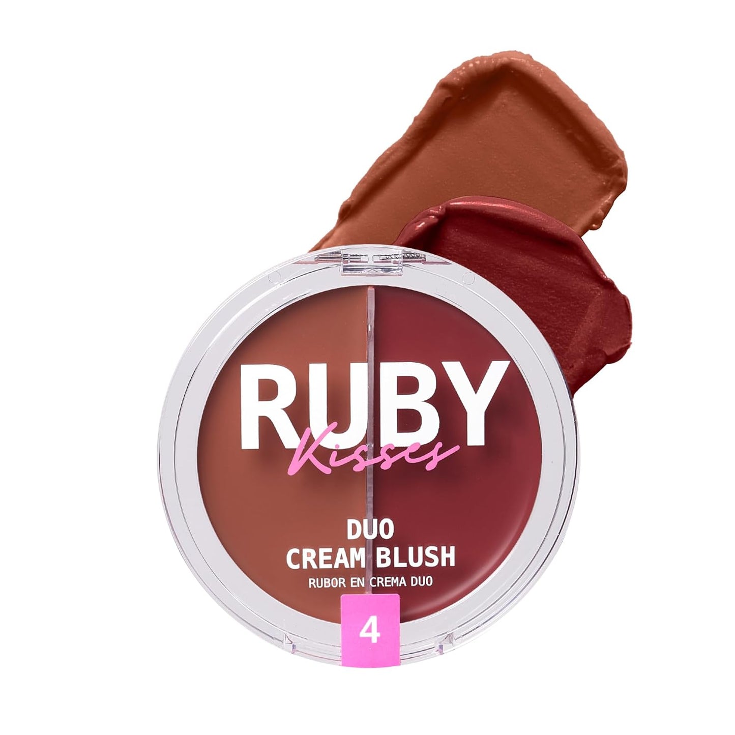 Ruby Kisses Duo Cream Blush, Smooth, Natural-Looking, Long-Lasting Face Makeup Blush for Cheeks, Lips, and Eyes, Buildable and Blendable, Infused with Green Tea, Aloe Vera Extract, and Hyaluronic Acid