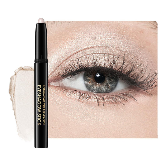 Eyeshadow Stick, Shimmer and Matte Cream Eye Shadow Brightener Sticks Eyeliner Pencil Crayon, Waterproof Long Lasting Eye Highlighter Stick Makeup,0.056 Oz(#6-Oyster)