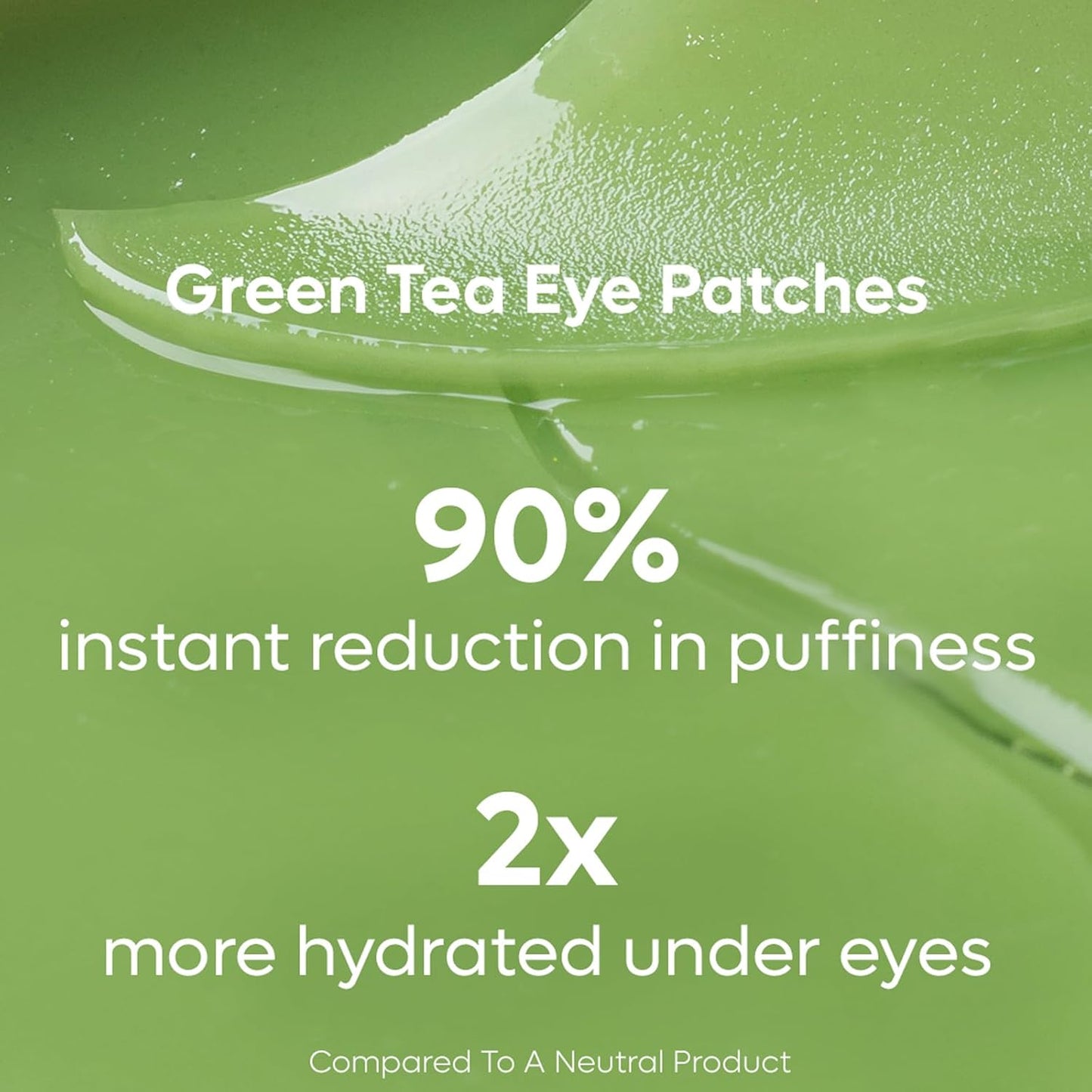 mCaffeine Green Tea Hydrogel Under Eye Patches for Dark Circle, Fine Lines & Wrinkles Reduction | Cooling Under Eye Patch Mask for Instant De-Puffing | 30 Pairs