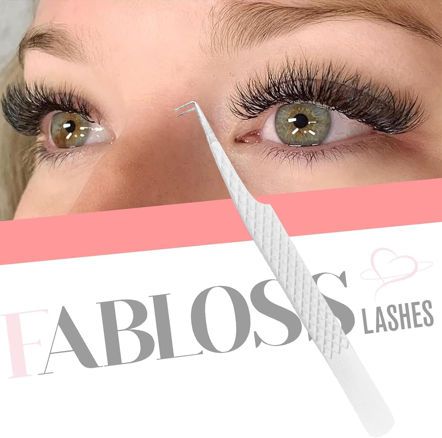 Lash Tweezers For Eyelash Extensions Fiber Tip Lash Tweezers For Women Precision Tweezers Professional Craft Tweezers, Fiber Tip Japanese Steel (White-90 Degree)