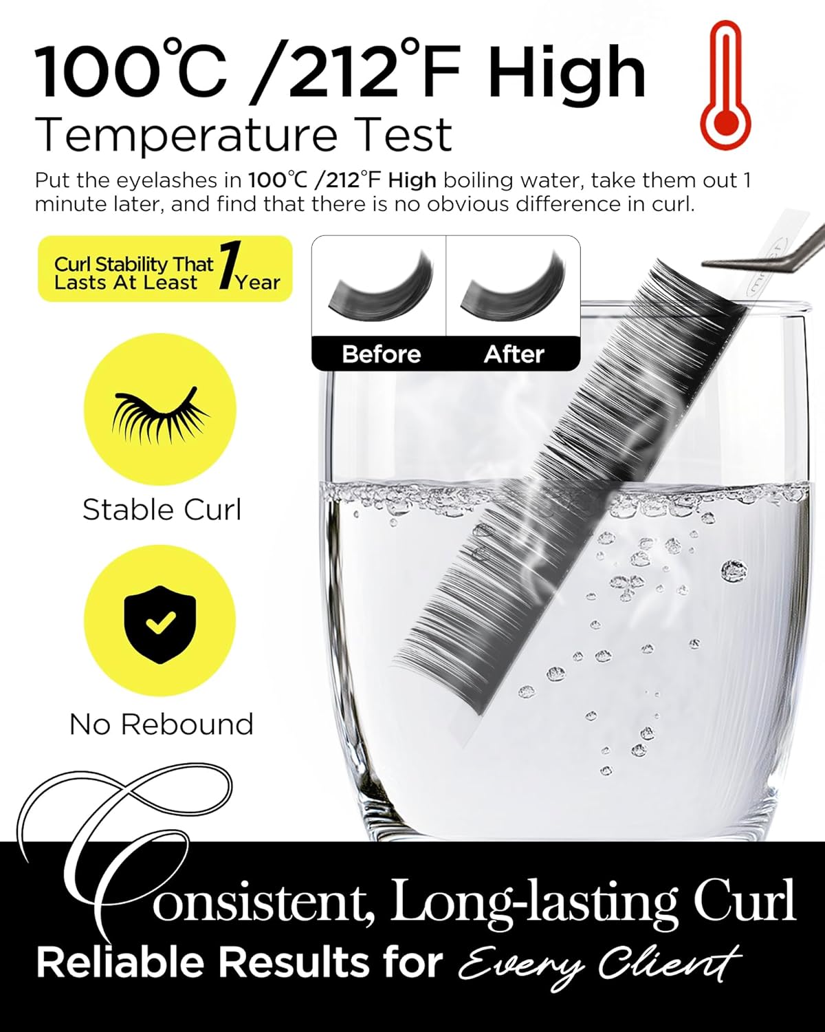 BEYELIAN Eyelash Extension 0.07 D Curl 7-15mm Mixed Tray Easy Fan Lash Extensions Volume Lashes 100°/212°F High Temperature Resistant Classic Professional Use Natural Matte Black (0.07 D 7-15mm Mix)