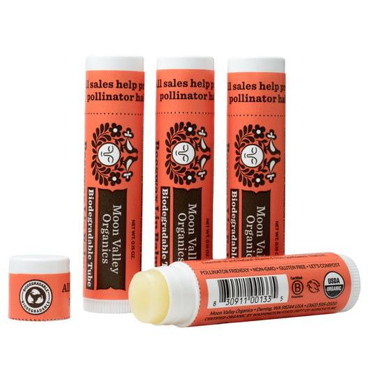 Moon Valley Organics Beeswax Lip Balm for Moisturizing Lips and Cuticles (ZINGY CINNAMON, 4 Count (Pack of 1))
