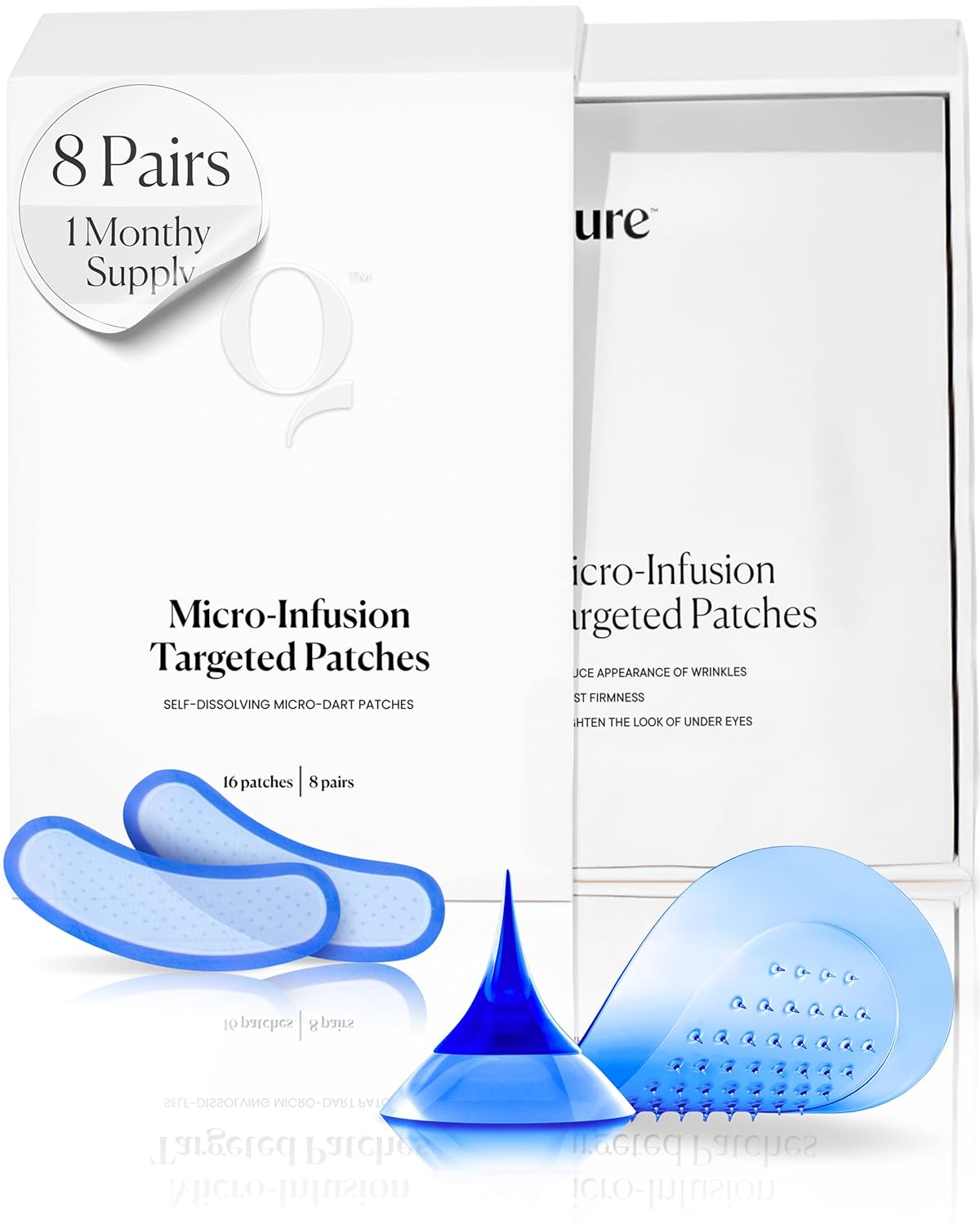 Qure Skincare MicroInfusion Targeted Patches - 8 Pairs of Targeted Under Eye Patches Formulated for Fine Lines & Wrinkles - Retinol, Caffeine, Niacinamide & Peptides - Dissolvable for Overnight Use