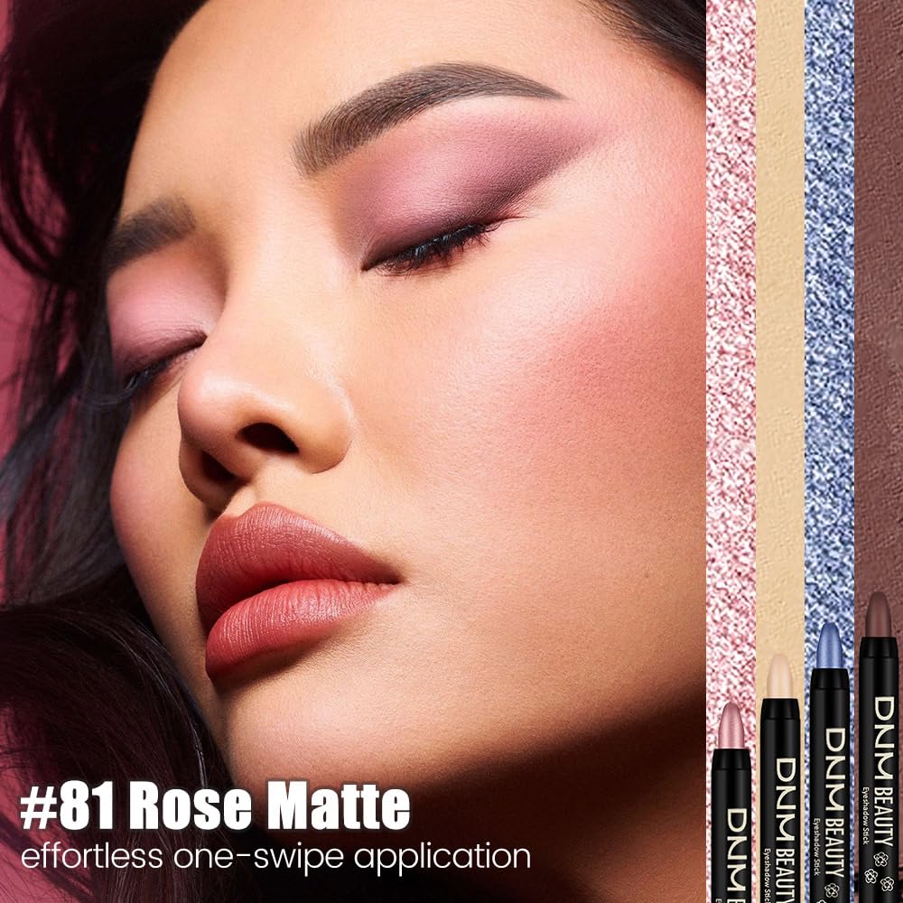 evpct Mauve Matte Cream Eye Shadow Sticks Brightener Pencils for Women, Longwear Mauve Silky Eyeshadow Applicator Stick Pen Waterproof, Blendable Crease-Proof Stick Eyeshadow Matte Eye Makeup 81