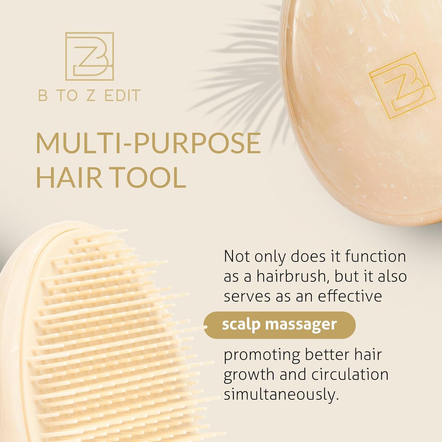 Travel Hairbrush - Mini Hair Detangler for Women Teens Kids - Sensory Scalp Massager - Small Portable Comb - Thick, Curly, Straight, Wet, Dry - Compact Detangler - Purse Essentials