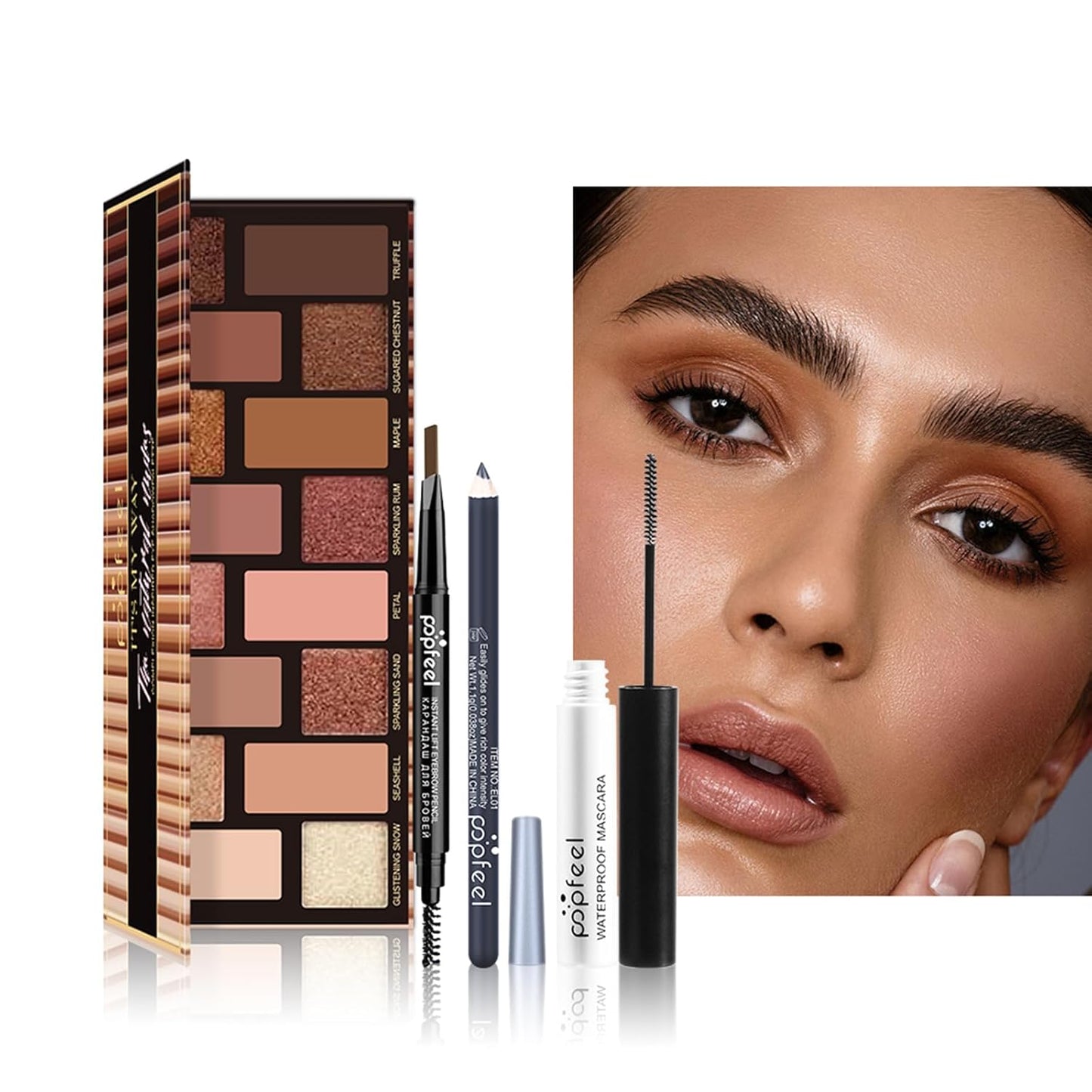 All-in-one Holiday Makeup Gift Set | Full Makeup Kit for Women Multipurpose Essential Bundle Include Eyeshadow Palette Lipstick Blush Concealer Face Powder Eyeliner Mascara Lipgloss Brush