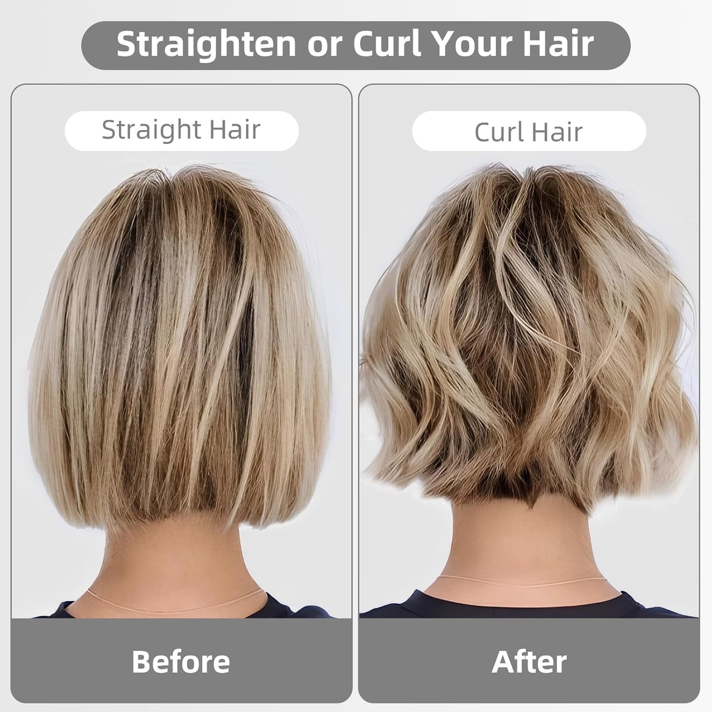 CARESKY® Cordless Curling Iron Brush, 1.5 Inch Mini Travel Hair Curler with 200 Million Negative Ions, Portable Heated Round Straightener Brush Rechargeable for Curl, Touch-Up, De-Frizz, Styling