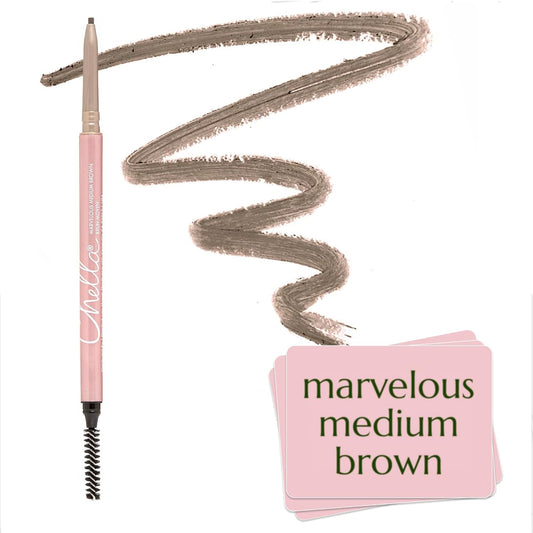 Chella Eyebrow Pencil – Easy-to-Use Brow Definer for Shaping, Filling & Blending – Long-Wear Medium Brown Eyebrow Pencils for Women with Precise Tip (Medium brown)