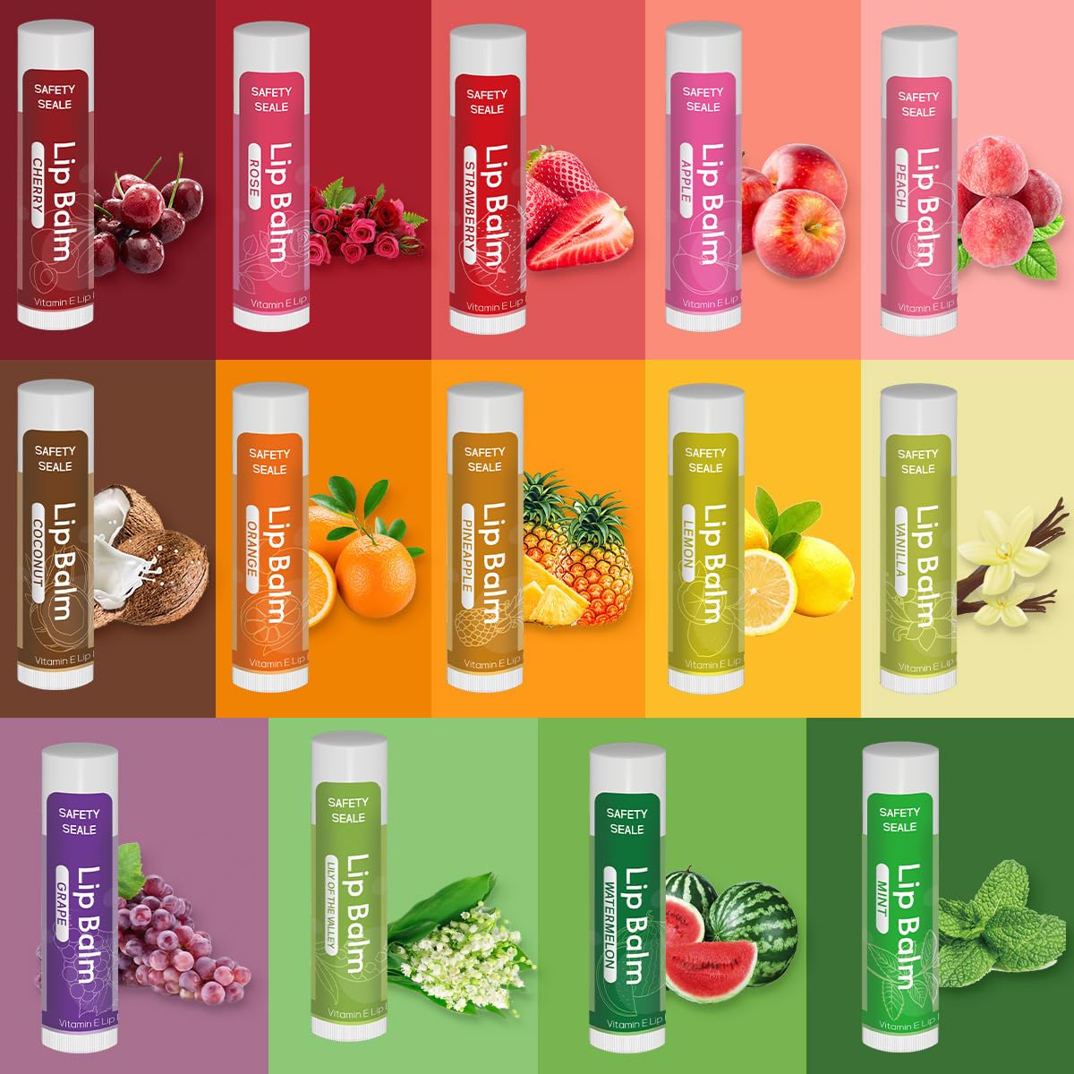 Yopela 84 Pack Lip Balm Bulk Variety Set,14 Flavors Hydrating & Natural Lip Balms, Moisturizing Dry Cracked Lips, Chap Stick Gift Set for Women, Men, Kids