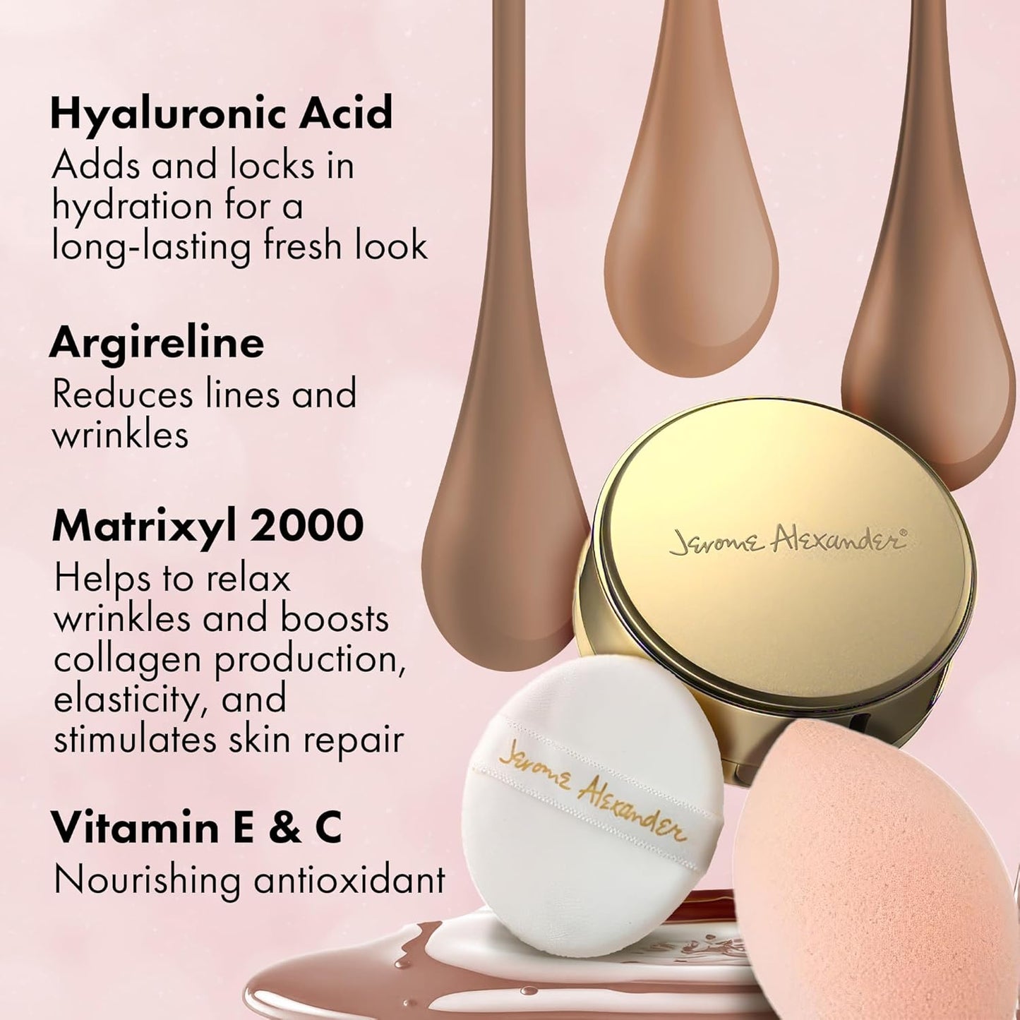 MagicMinerals AirCushion Foundation & Liquid Silk Primer by Jerome Alexander, Makeup with Skincare Active Ingredients, Full Buildable Coverage (Dark)