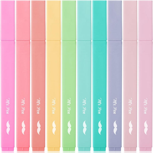 Mr. Pen- Aesthetic Highlighters, 10 pcs, Chisel Tip, Pastel Colors, Cute Highlighters Assorted Colors, Back to School Supplies