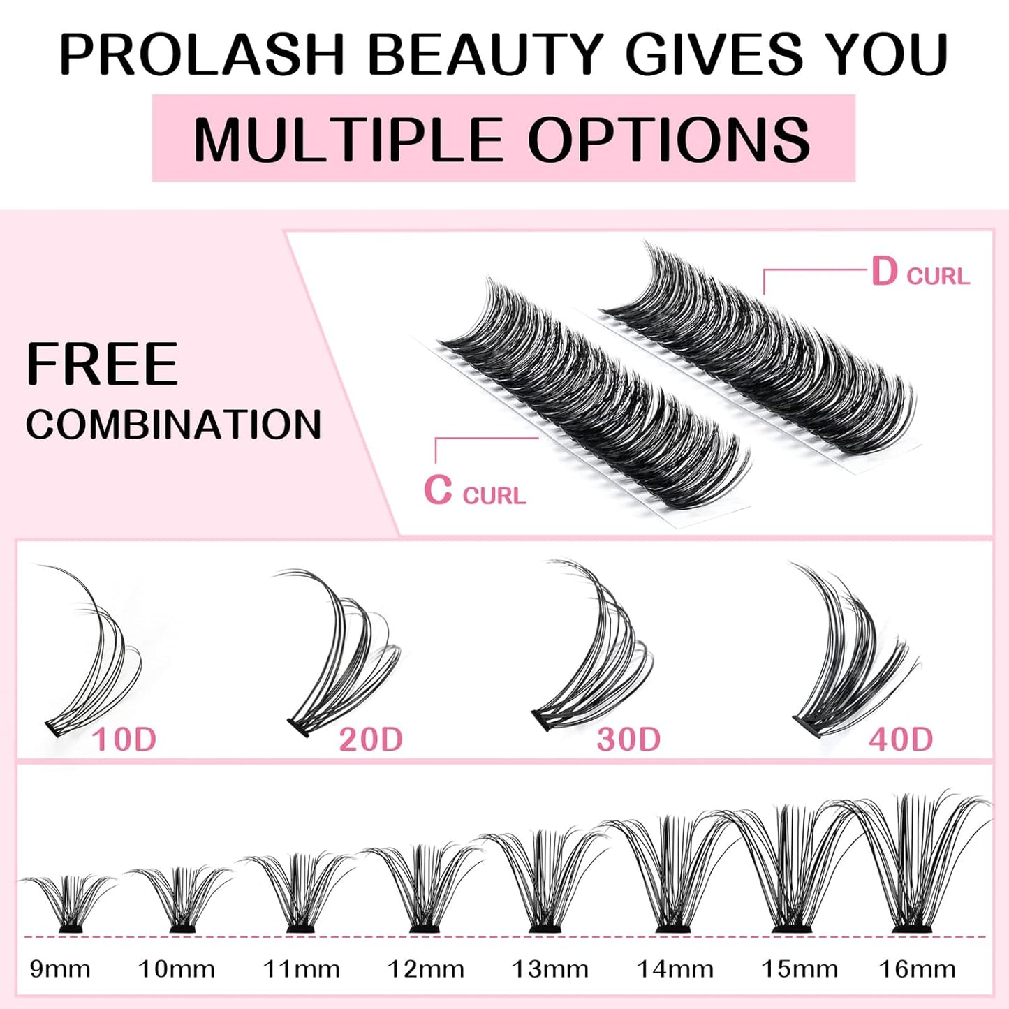 280 Pcs Individual Lashes 30D+40D Mixed Lash Clusters 14 Rows Cluster Lashes that Look Like Eyelash Extensions DIY Lash Extension Self Application At Home (30+40-D-14)