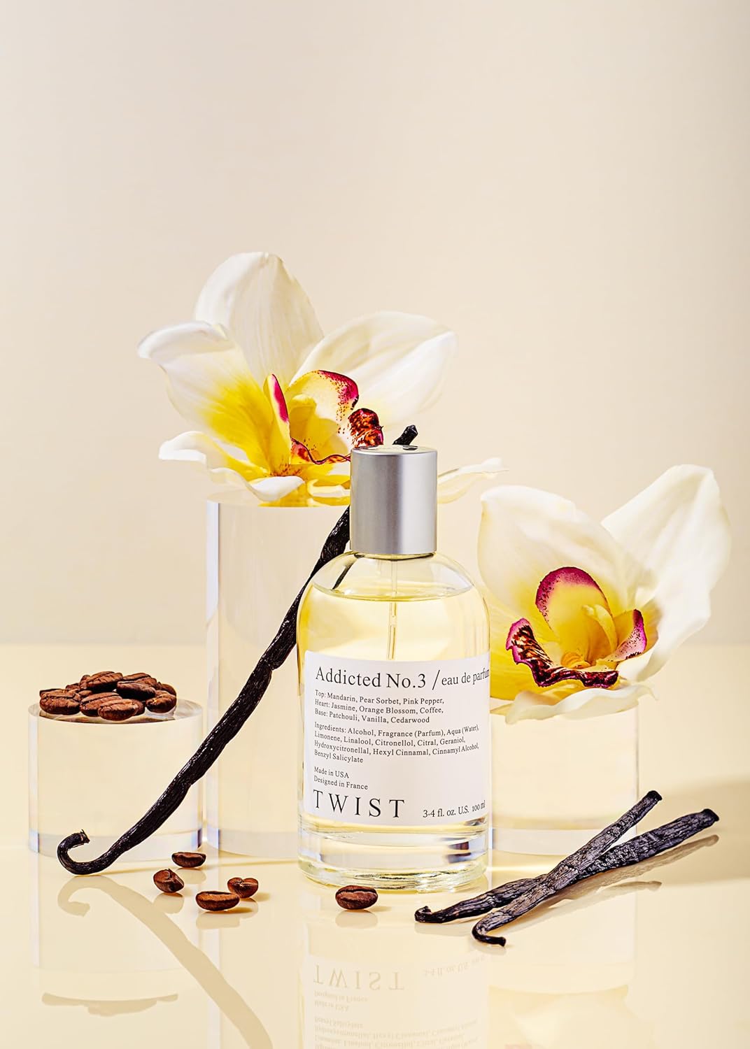 Twist - Addicted No. 3 - Eau De Parfum Inspired by Y. B.lack O.pium Long-Lasting Perfume For Women, Amber & Vanilla, Vegan, Clean Ingredients, Fragrance - Spray 100 ml | 3.4 fl. oz.