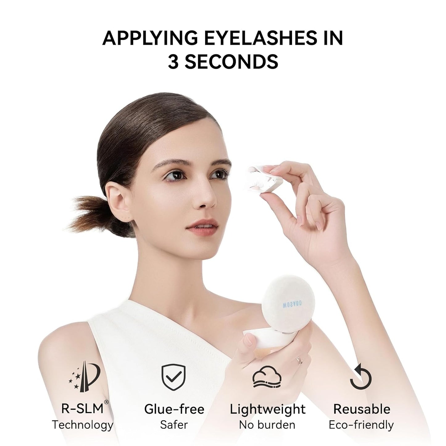 [No.17 Ice Black] Magnetic Eyelashes with Applicator Kit, Reusable Magnetic Lashes without Eyeliner, Glue-free False Lashes, Waterproof, Lightweight