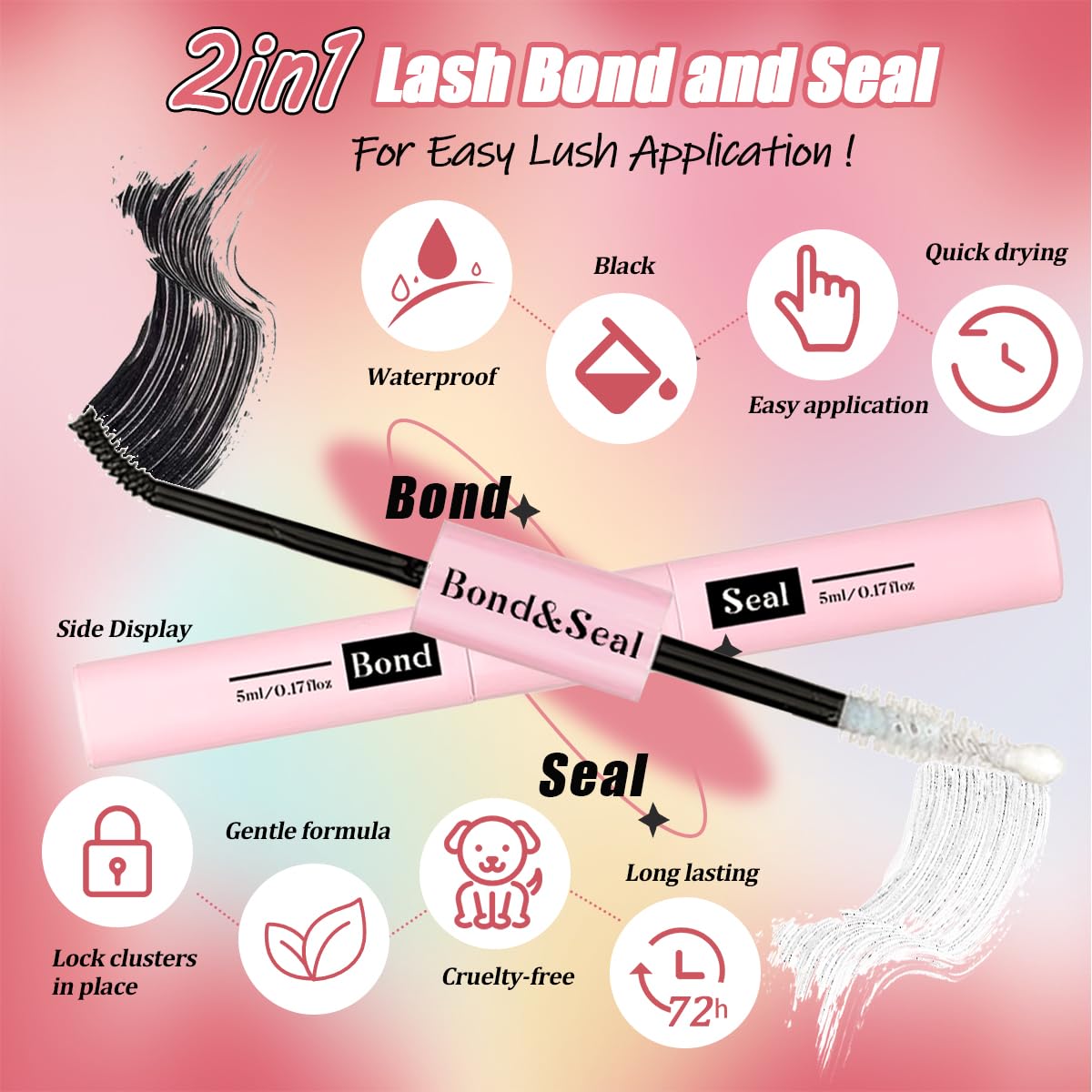 DIY Lash Extension Kit 684Pcs 10-18mm D Curl Lashes Clusters with Lash Bond and Seal Glue Remover Lash Shampoo Cleansing Brush Headband Wristband Tweezers Eyelash Brush Applicator