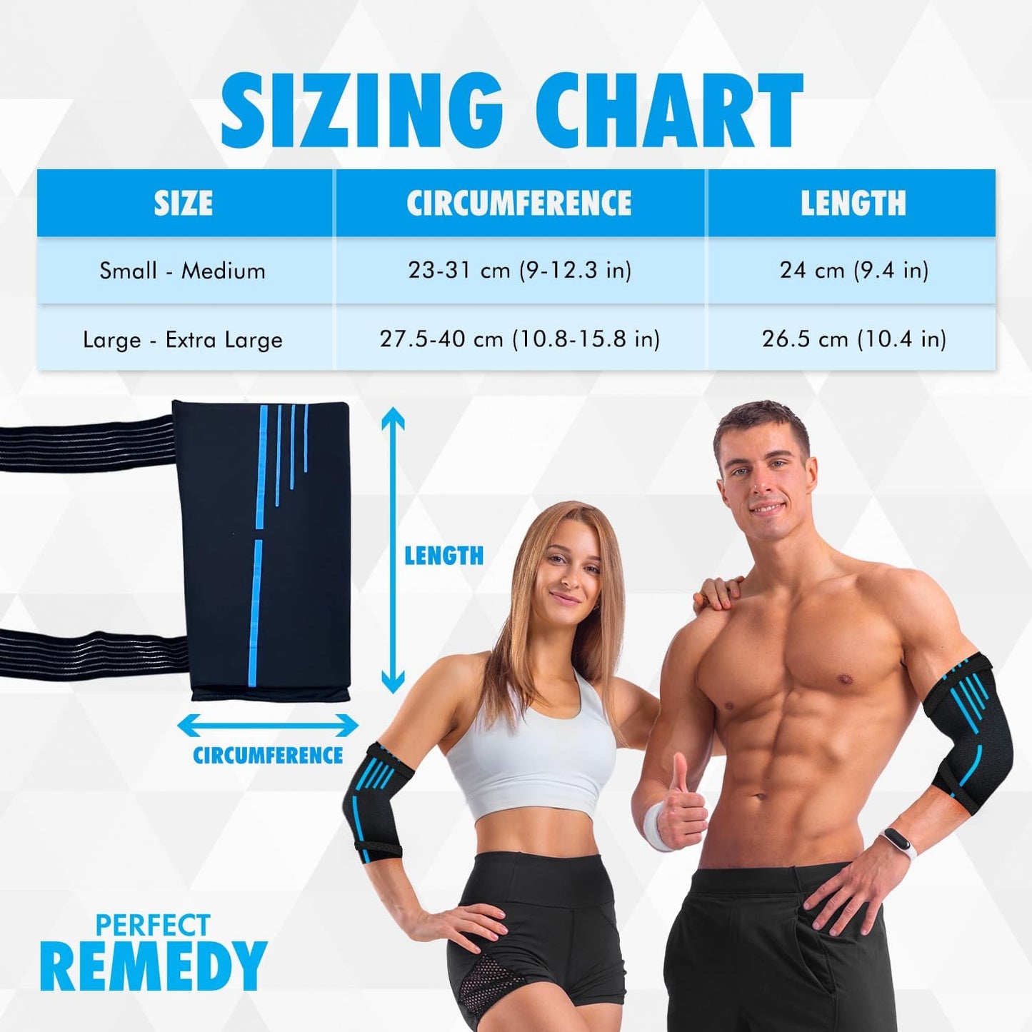 Perfect Remedy Freeze Sleeve - Hot & Cold Arm Ice Pack Wrap Compression - Tennis Elbow Cold Pack Compression for Support in Injuries - Ice Sleeve for Knee, Elbow (Large-X Large)