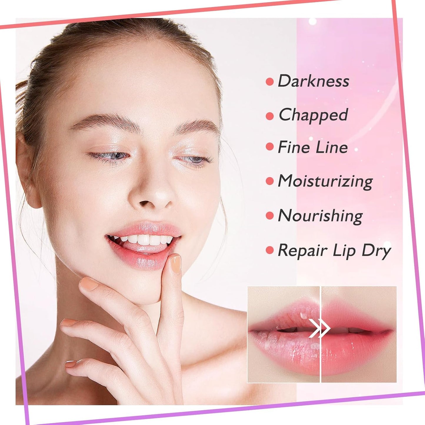 Adofect 30 Pieces Collagen Crystal Lip Masks,Pink Lip Patches& Moisturizers Collagen Lip Pads Great for Hydrating Skin, Anti Chapped & Anti-Aging and Plump Your Lips,Pink