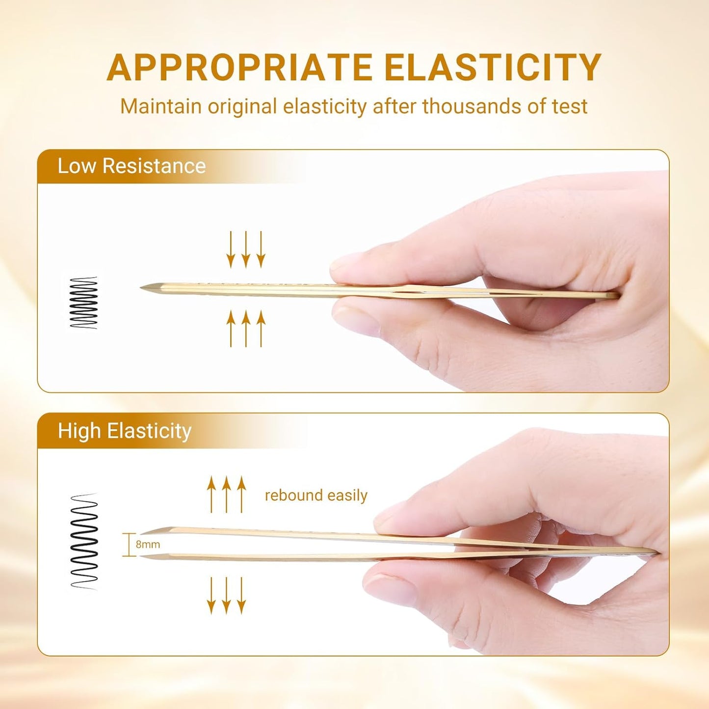 NAGARAKU Eyelash Tweezers, Precision Fiber Tip Tweezer for Eyelash Extensions Diamond Grip Anti-Static Anti-Slip Premium Gold Stainless Steel Pointed Eyelashes Tweezers with Box -Curved Tweezer AG-06
