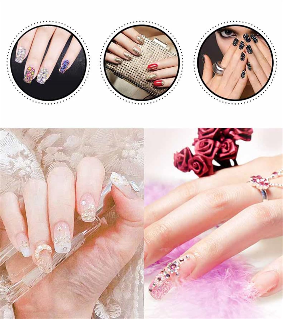 4500 Pcs SS12 3mm AB Flatback Rhinestones for Nails Art Crafts Glitter Round Shine Gems Crystals DIY Clothes Shoes （Black-Bottom Ink-Blue AB）