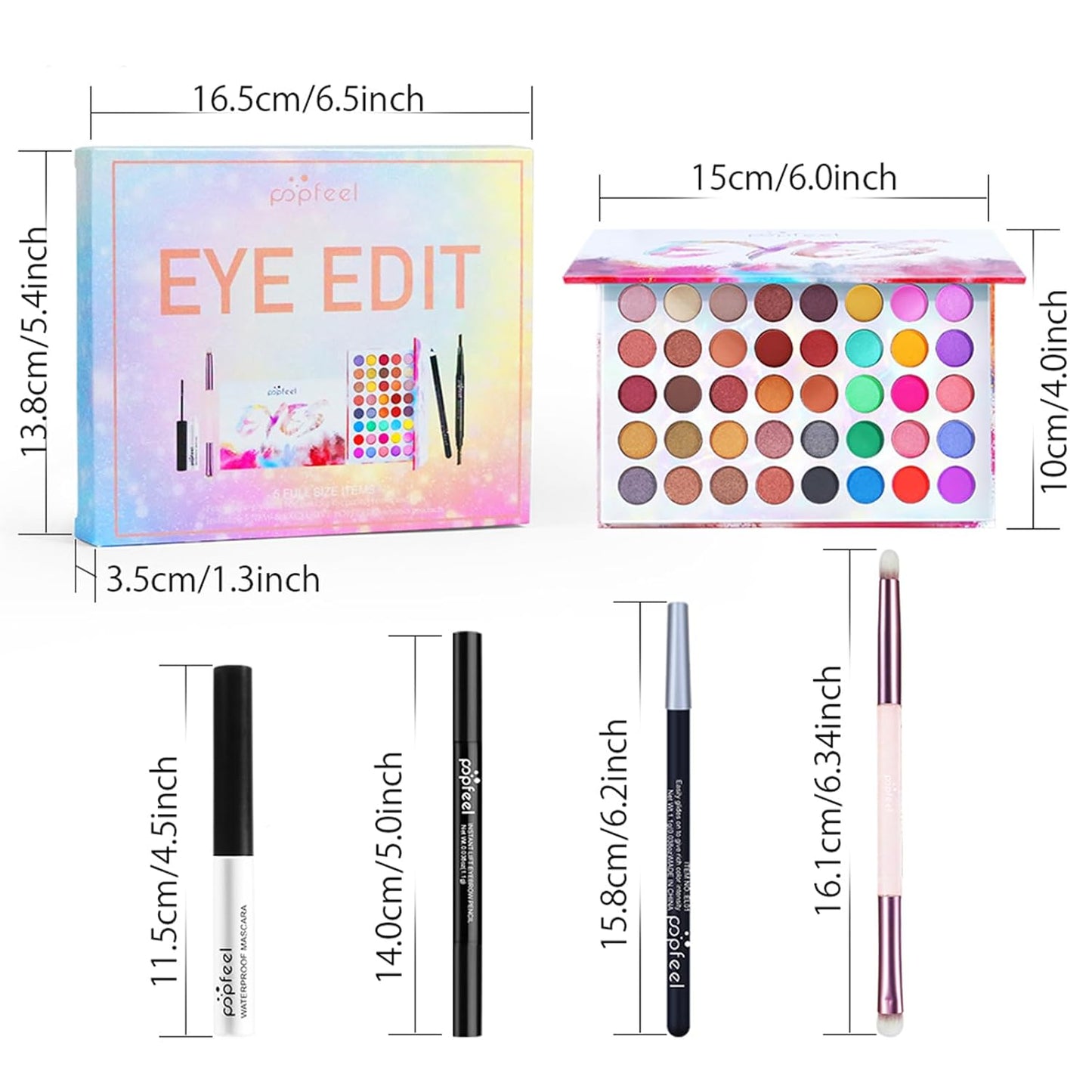 All in One Makeup Kit for Women Full Kit Girls Makeup Gift Sets Xmas Essential Bundle Include Eyeshadow Palette Lipstick Blush Concealer Eyeliner Mascara Foundation Brush Eyebrow Pencil