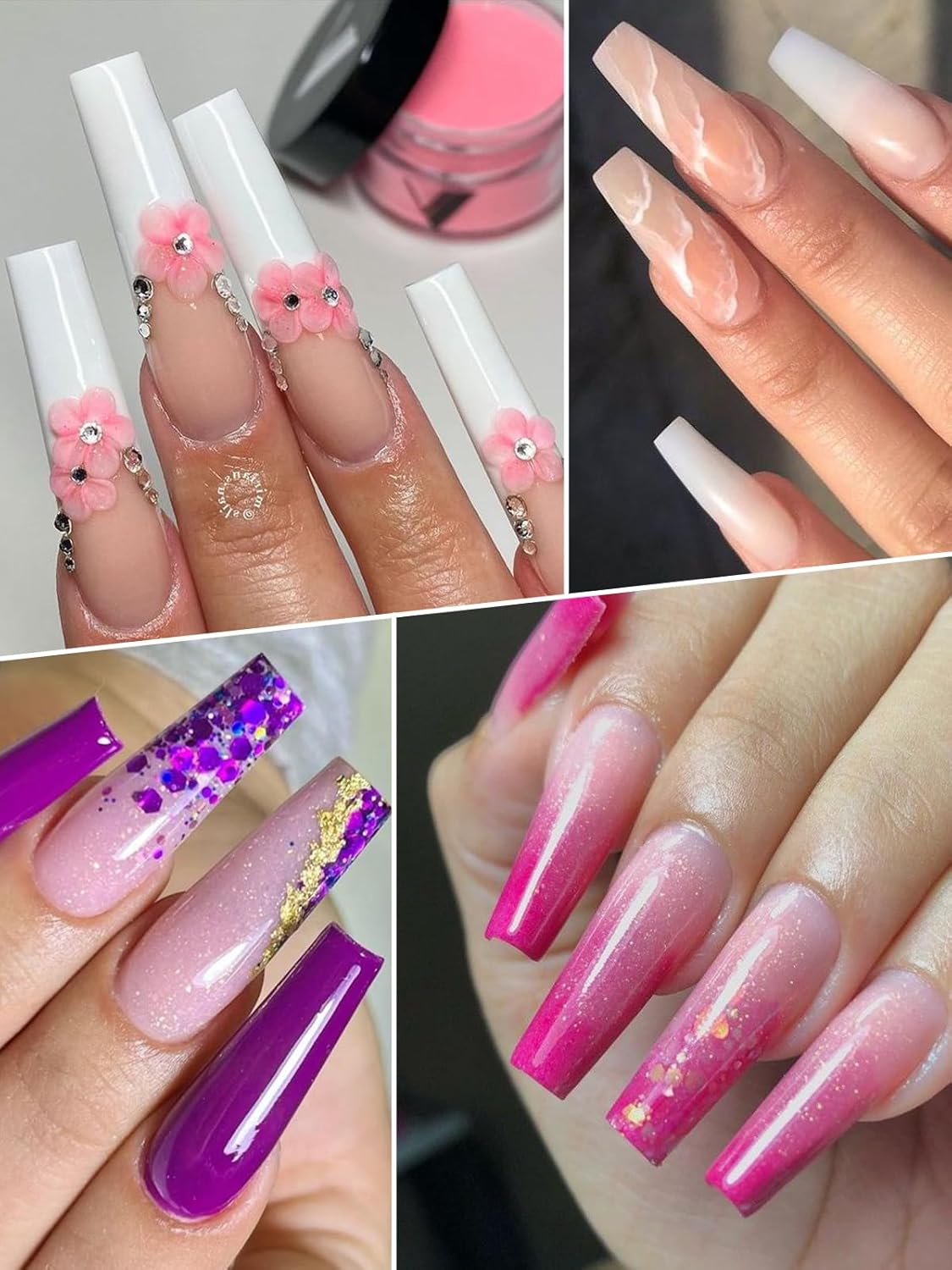 TOROKOM Nail Dual Forms for Poly Nail Gel, 150Pcs Coffin Extension Gel Nail Molds Clear Acrylic Nail Tips, Full Cover Reusable Nail Forms for Builder Nail Gel Nail Art Design Salon&DIY