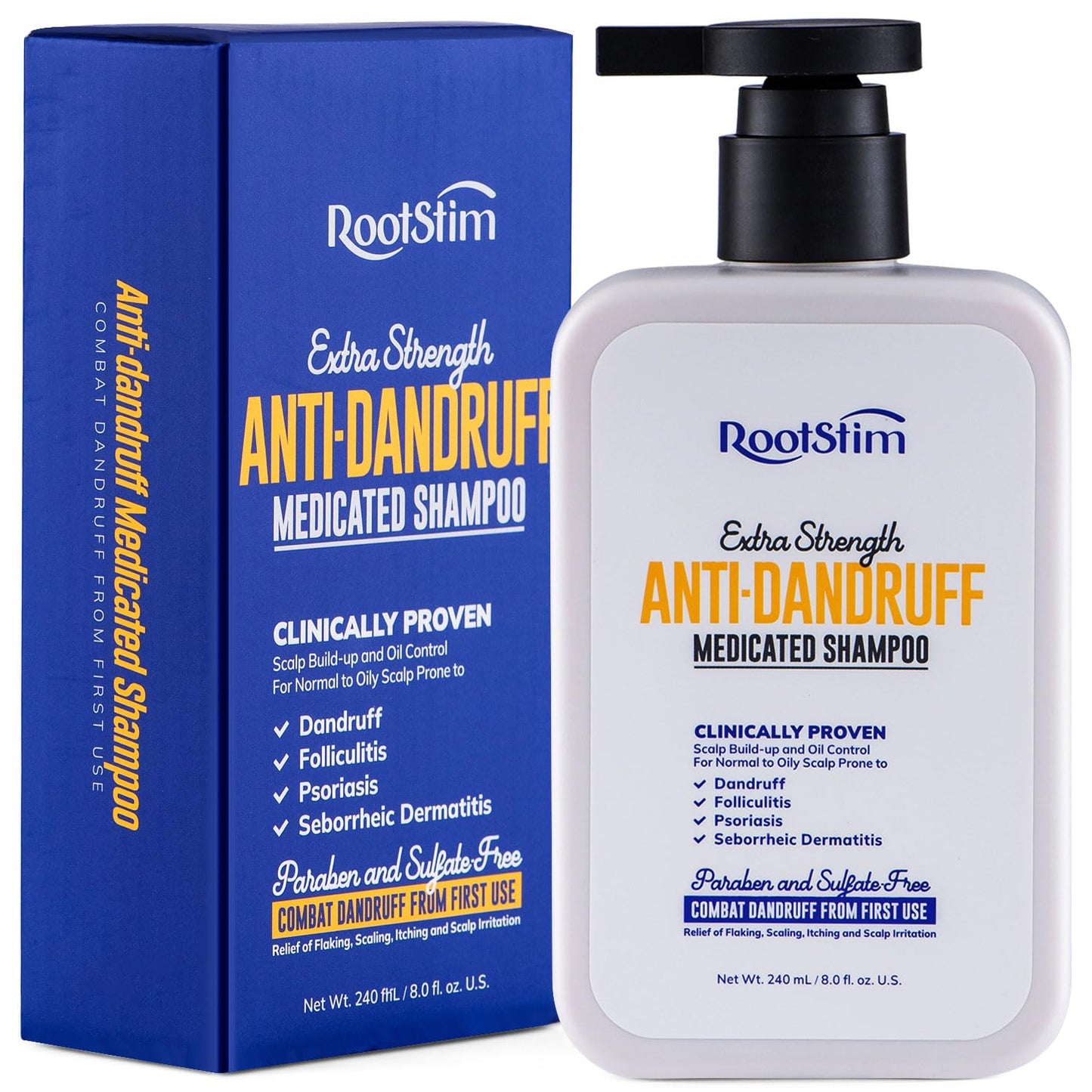 Seborrheic Dermatitis & Folliculitis Dandruff Shampoo: Anti Fungal Medicated Shampoo for Healthy Scalp with Selenium Sulfide & Botanical Extracts - Flakes Itchy and Oily Scalp Relief Stop Hair Loss