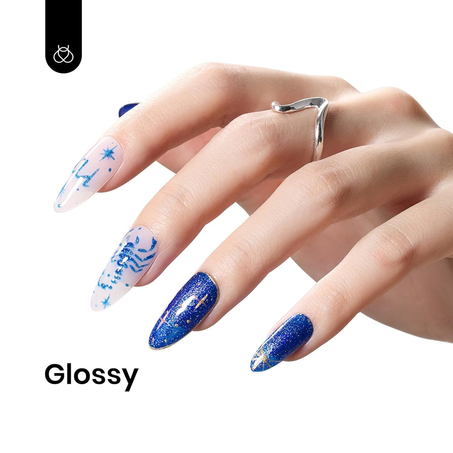 Beetles Glitter Gel Nail Polish, Blue Gel Polish Dark Purple Blue Color Gel Polish Soak Off Gel Nail Art Salon Nail Art DIY Home Nails Gifts for Women Women Manicure, 1 Pcs 15ml