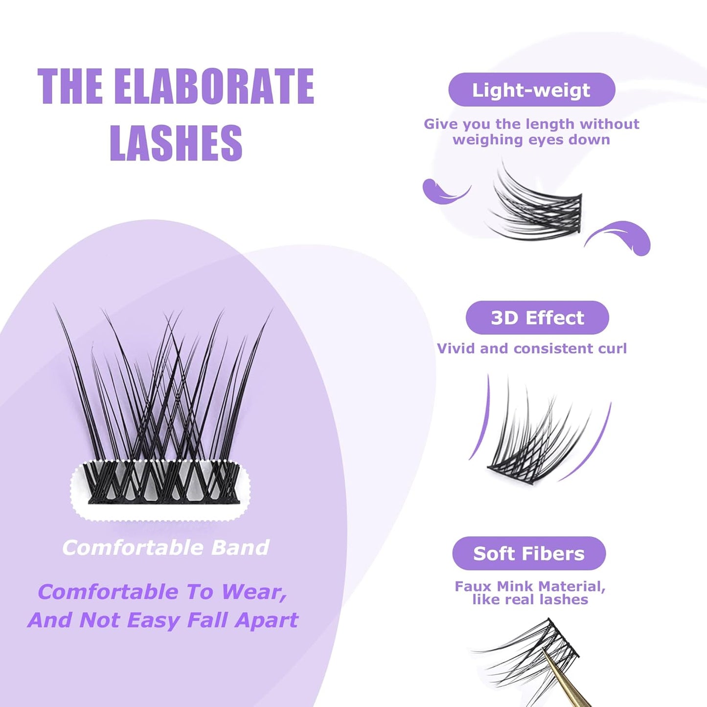 GAQQI Lash Clusters, Eyelash Clusters 120PCS C Curl Individual Lashes, Wispy Cluster Eyelash Extension 10-16mm Mixed Length, Natural Looking Cluster Lashes （GQ03, C Curl, 10-16mm)