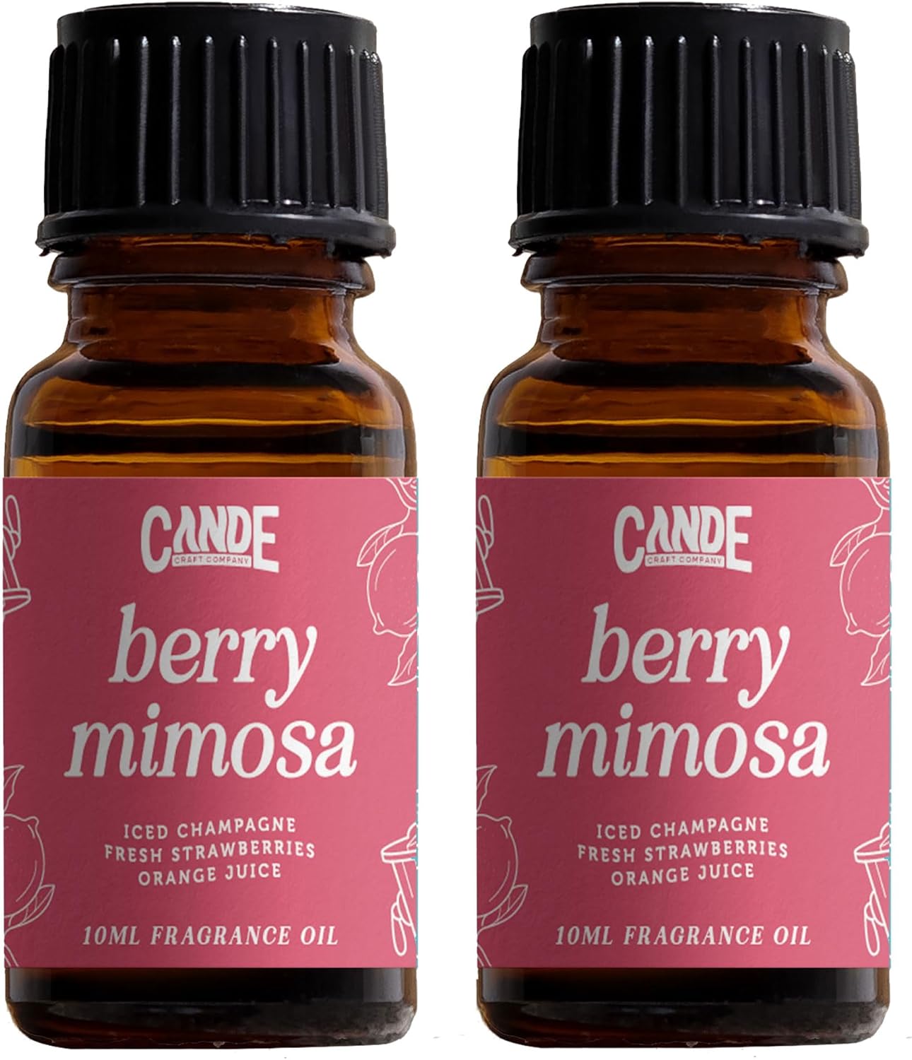 CANDECraftCo Premium Fragrance Oil – Diffuser Oils Fragrances Scented for Home, Candle Soap Making Supplies, Aromatherapy Blends for House (0.34 Fl Oz) (2-Pack, Berry Mimosa)